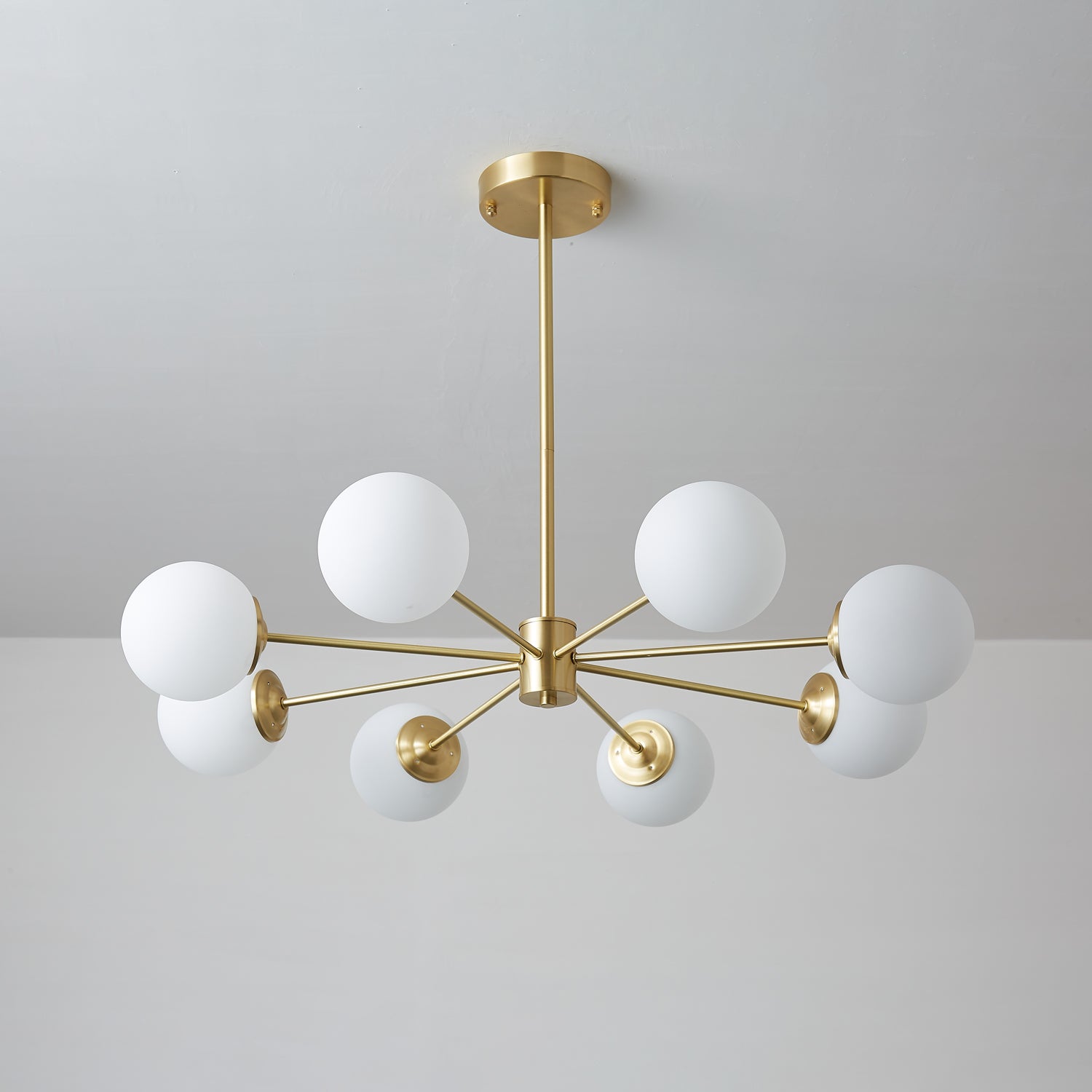 Lustra Kronleuchter Elysium Messing Matt Glas Kugeln-Letslighting