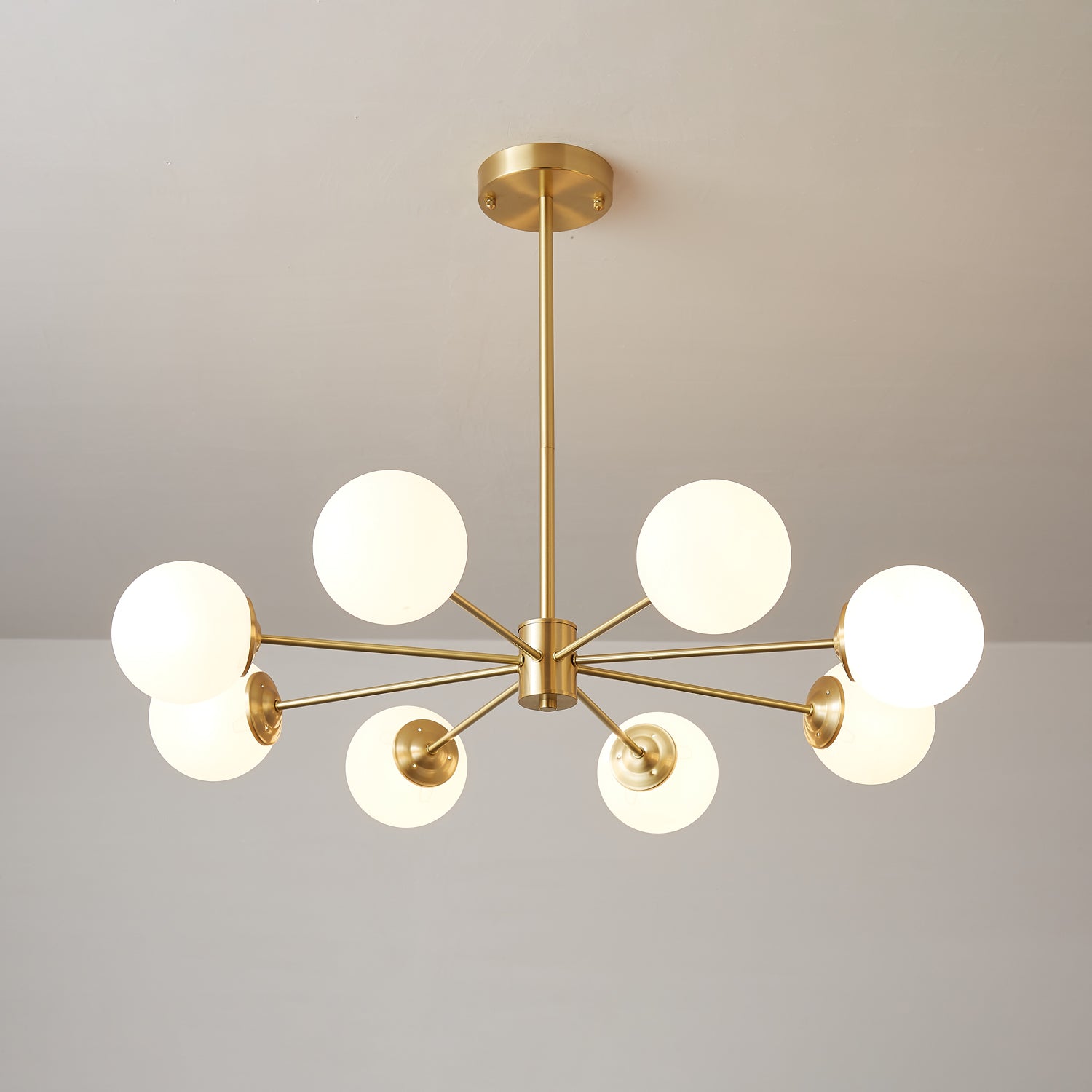 Lustra Kronleuchter Elysium Messing Matt Glas Kugeln-Letslighting