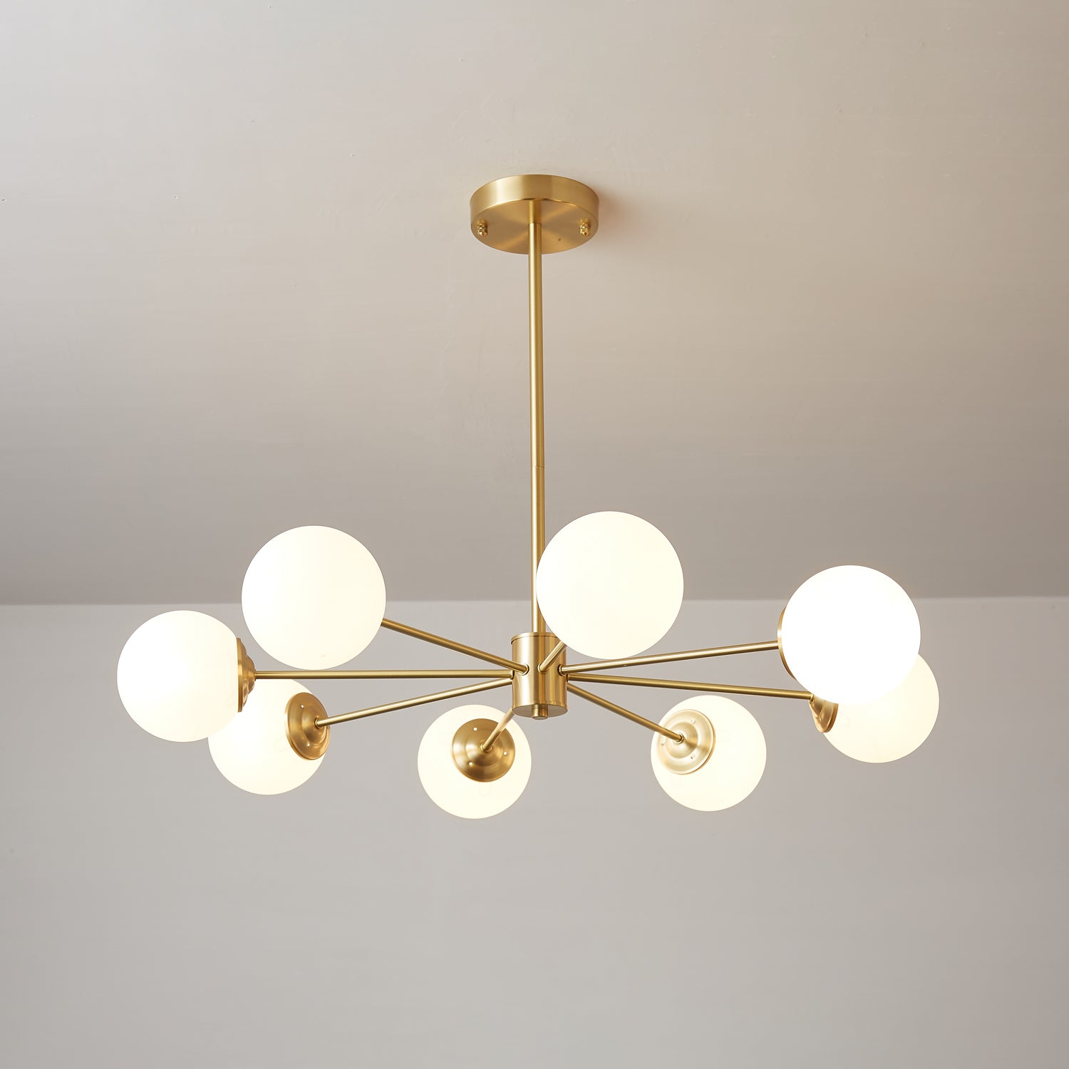 Lustra Kronleuchter Elysium Messing Matt Glas Kugeln-Letslighting