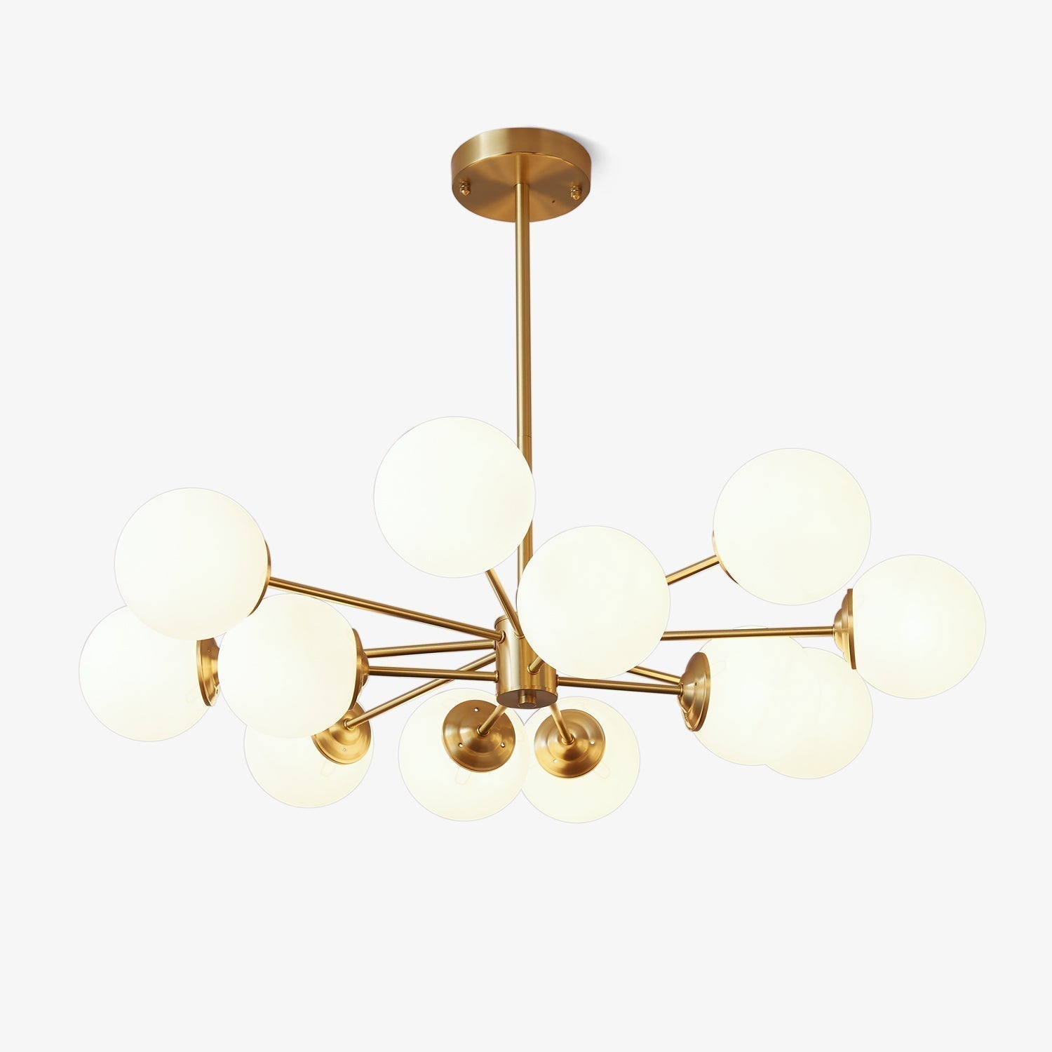 Lustra Kronleuchter Elysium Messing Matt Glas Kugeln-Letslighting