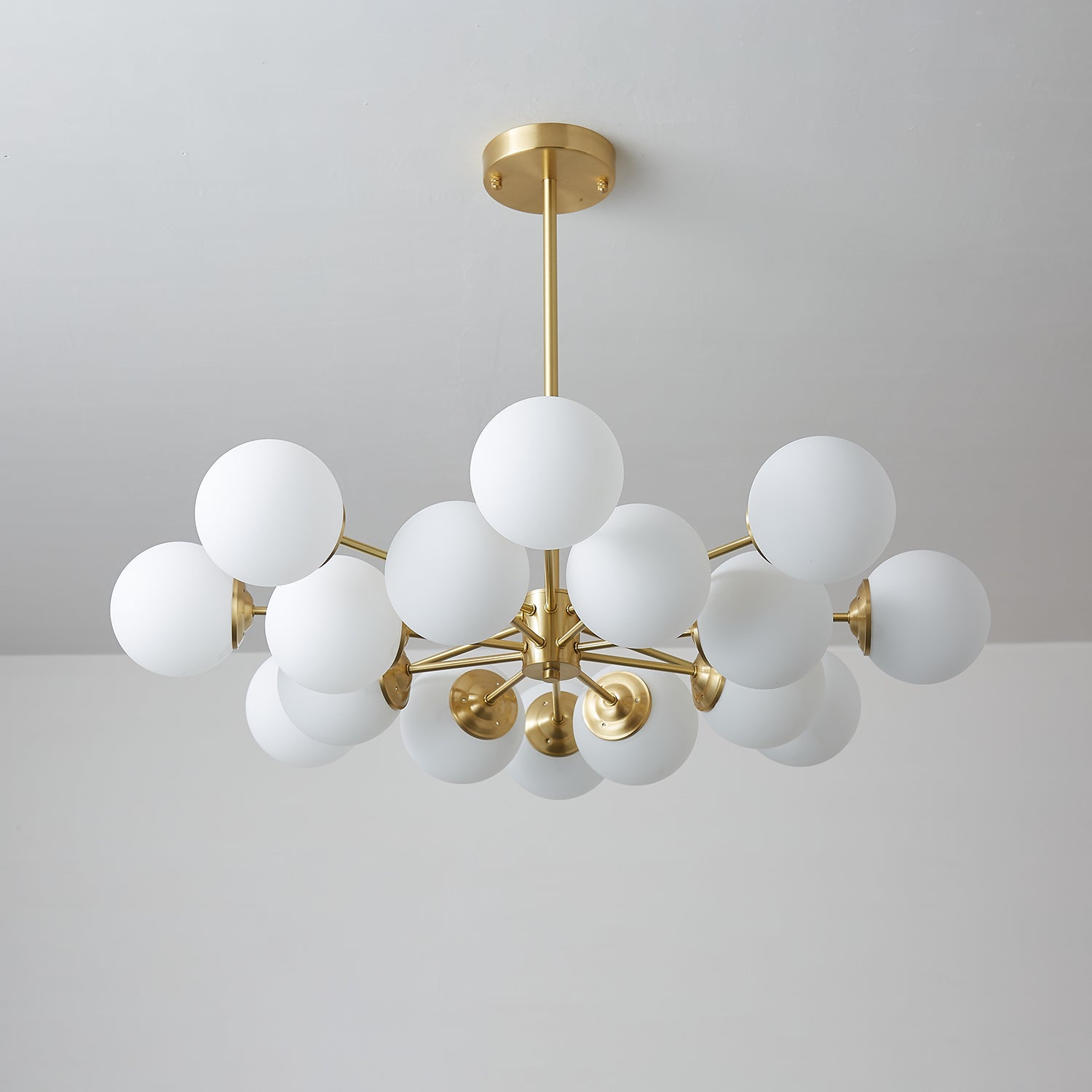Lustra Kronleuchter Elysium Messing Matt Glas Kugeln-Letslighting