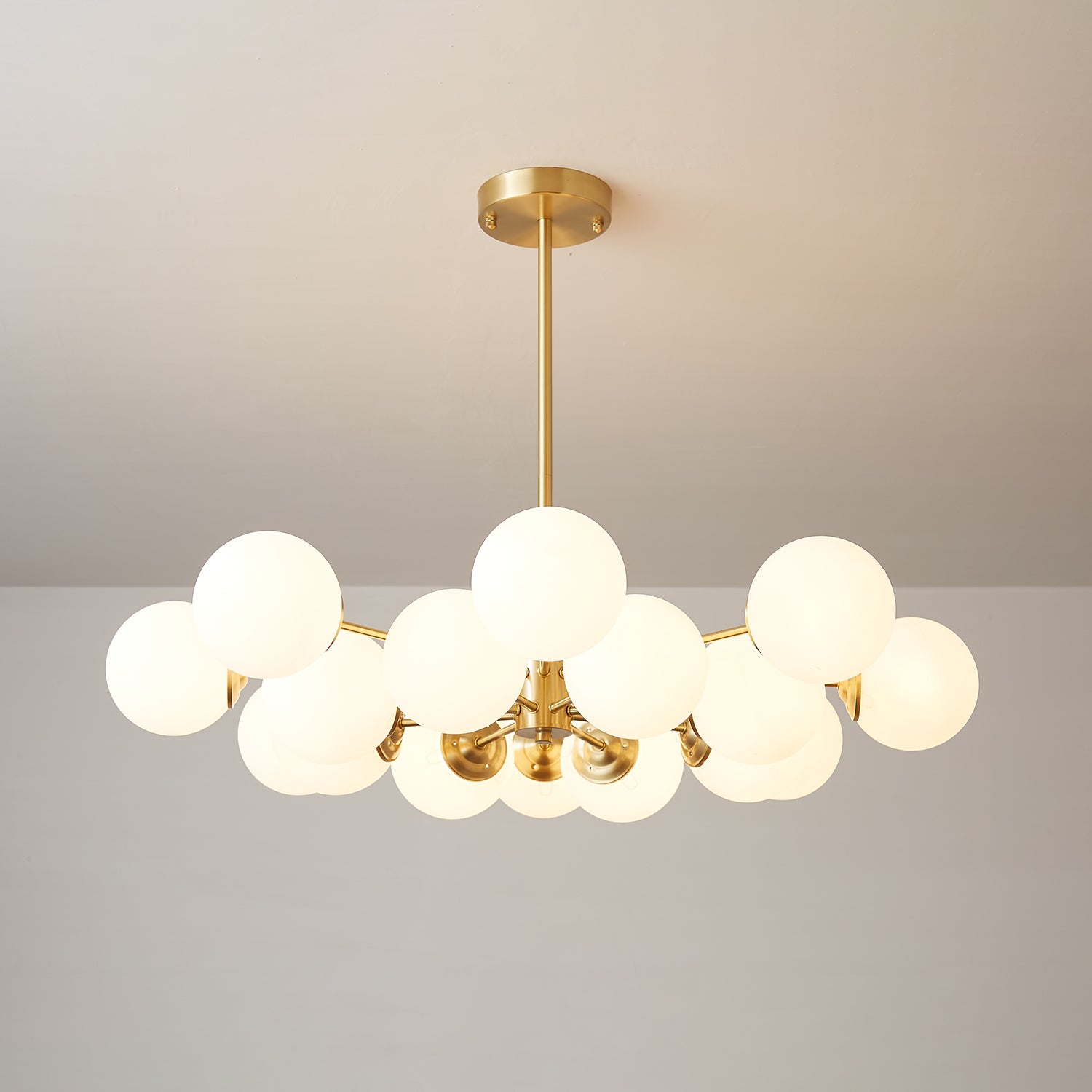 Lustra Kronleuchter Elysium Messing Matt Glas Kugeln-Letslighting