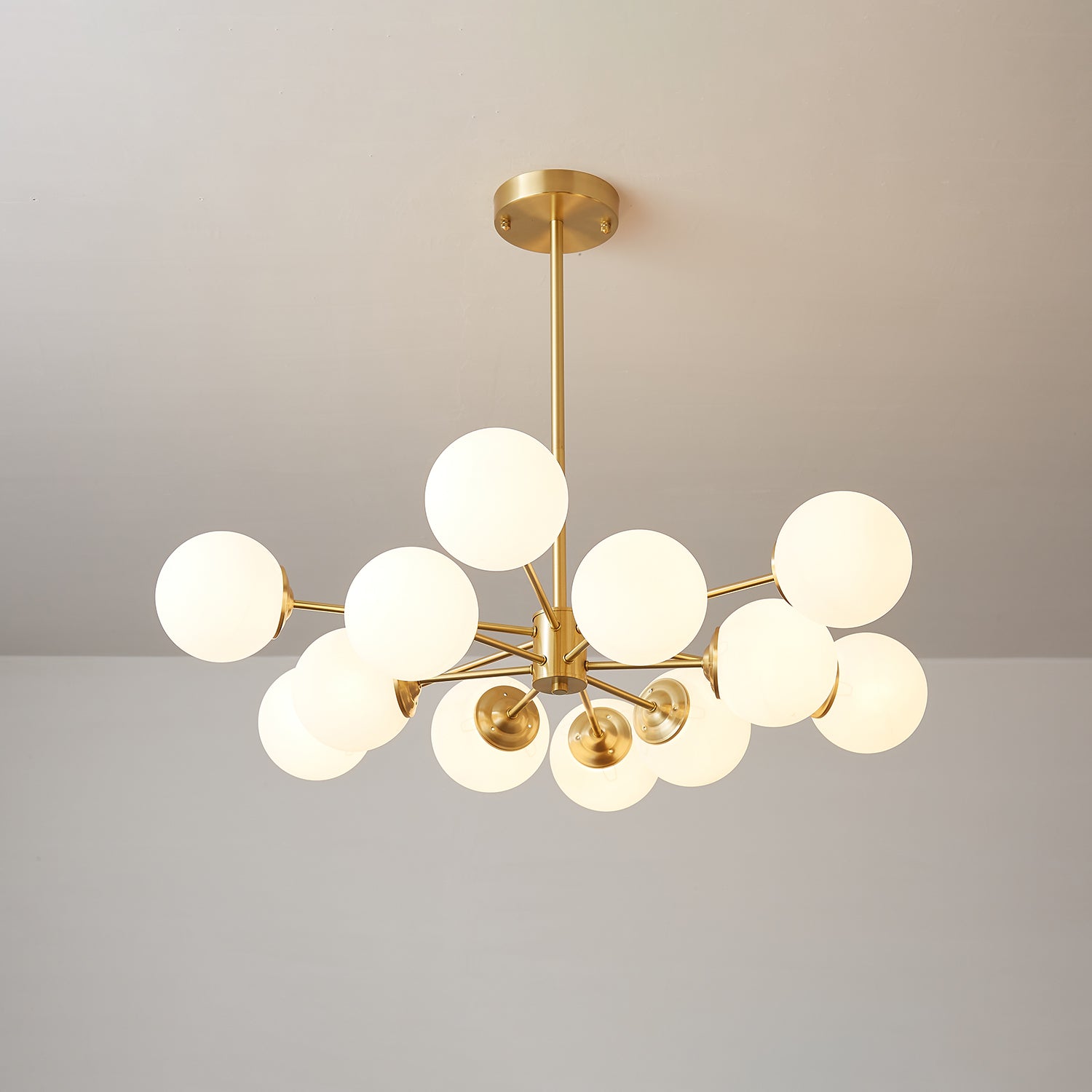 Lustra Kronleuchter Elysium Messing Matt Glas Kugeln-Letslighting