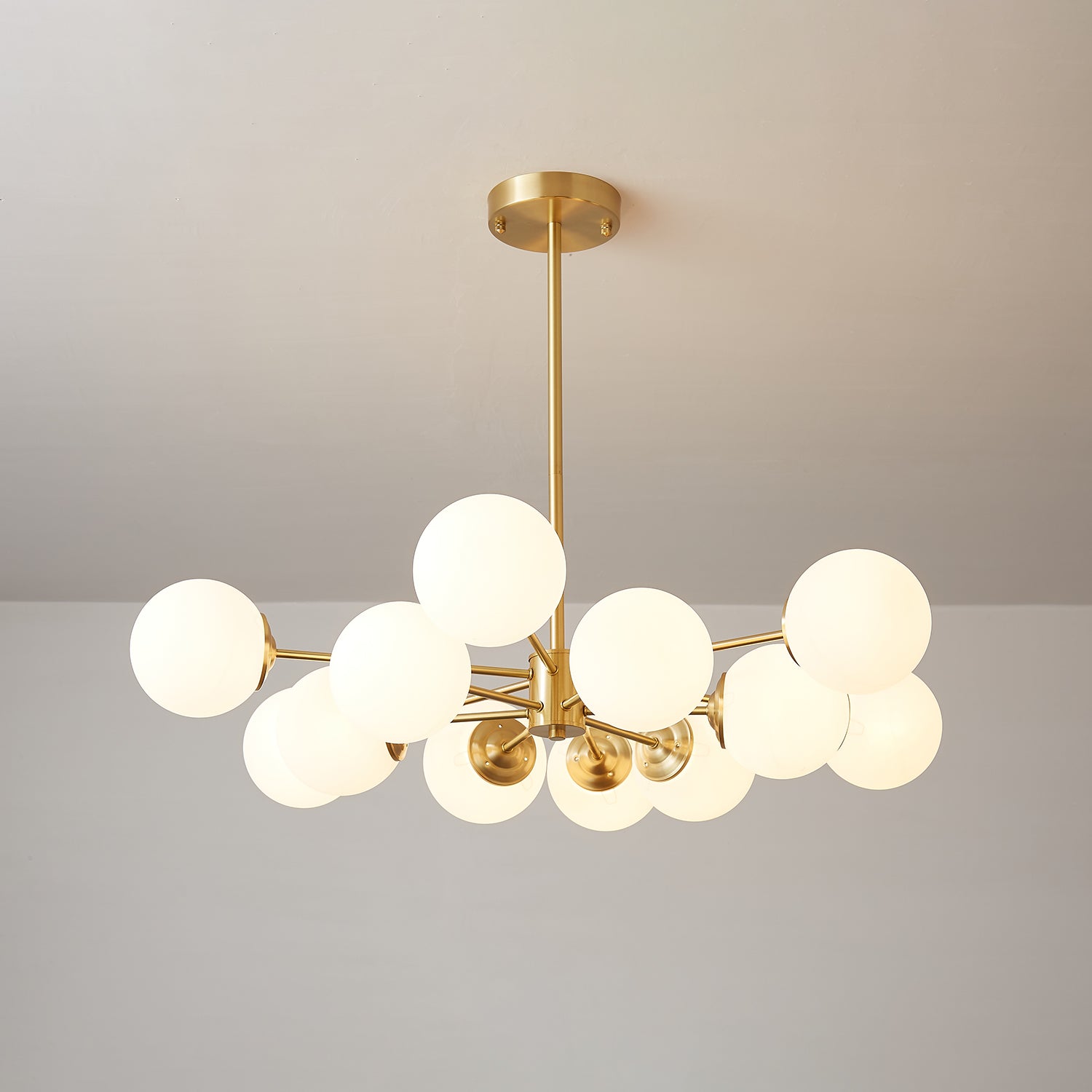 Lustra Kronleuchter Elysium Messing Matt Glas Kugeln-Letslighting