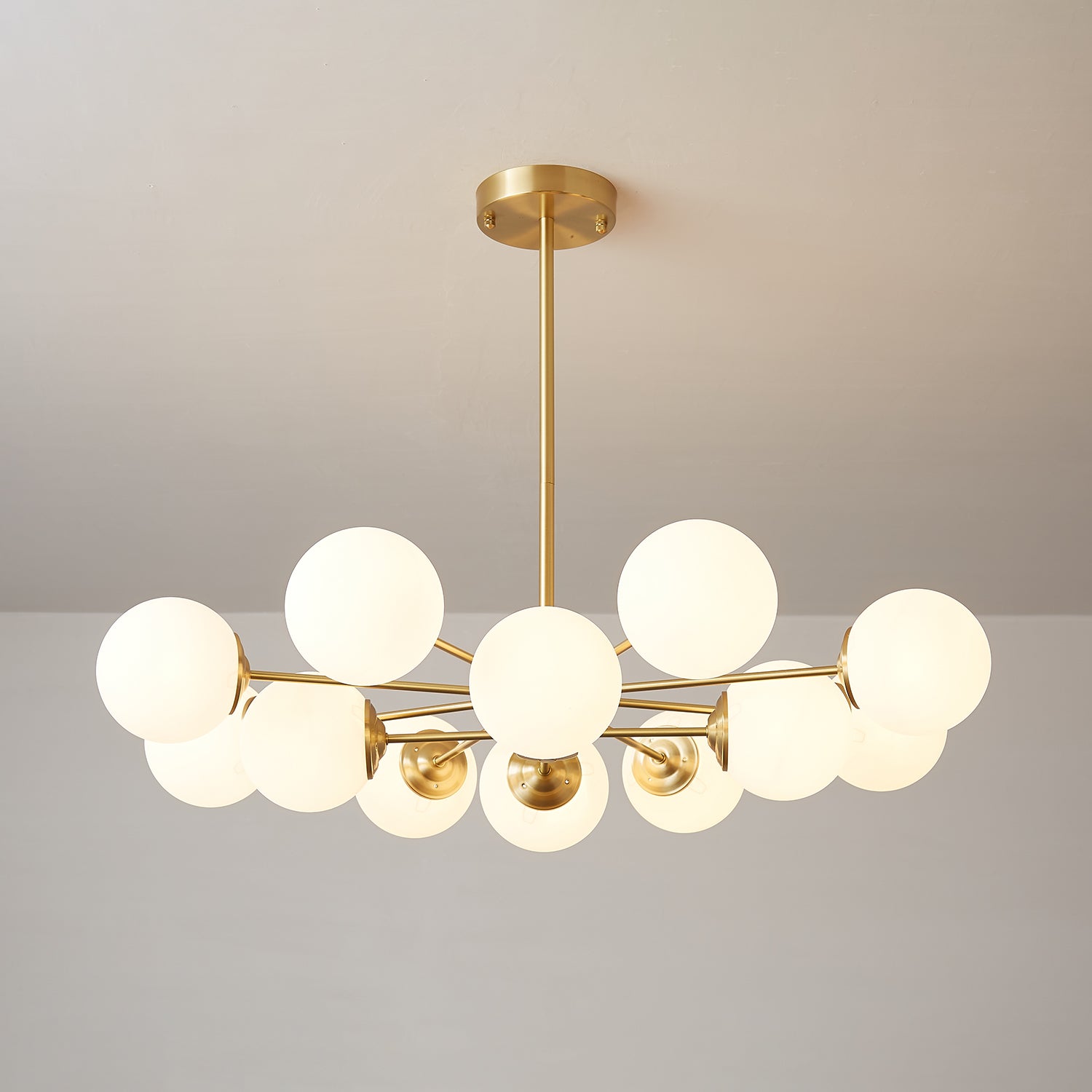 Lustra Kronleuchter Elysium Messing Matt Glas Kugeln-Letslighting
