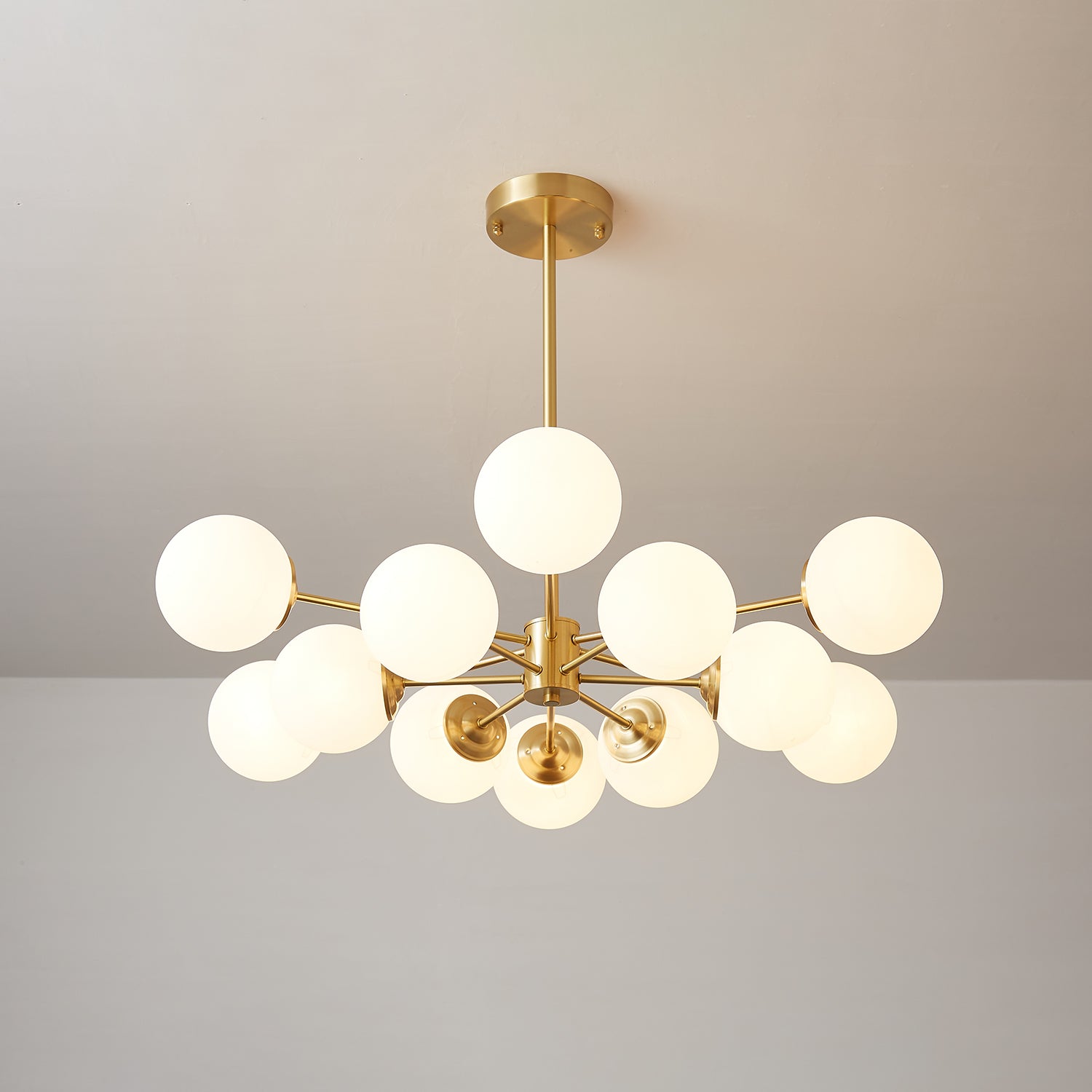 Lustra Kronleuchter Elysium Messing Matt Glas Kugeln-Letslighting