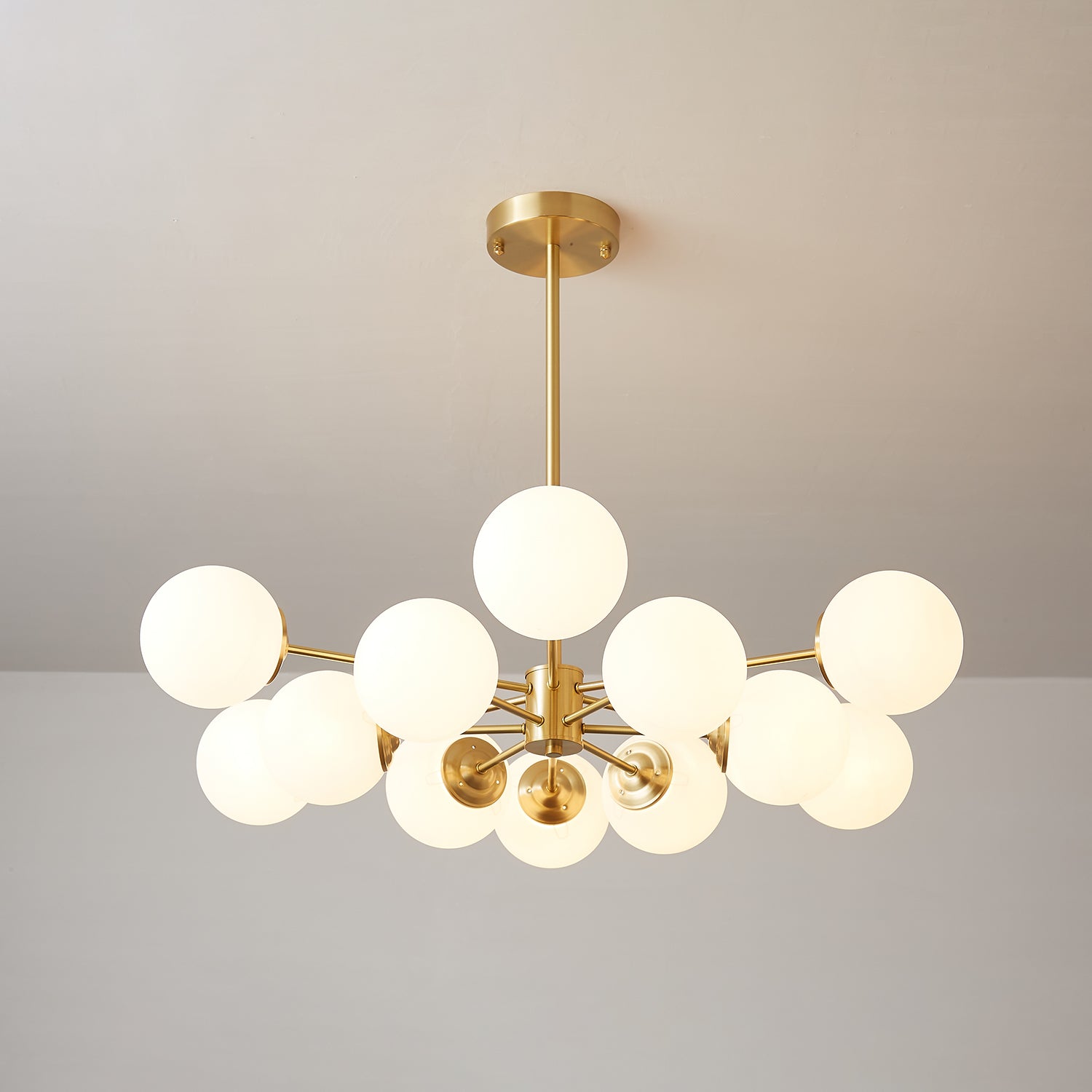 Lustra Kronleuchter Elysium Messing Matt Glas Kugeln-Letslighting