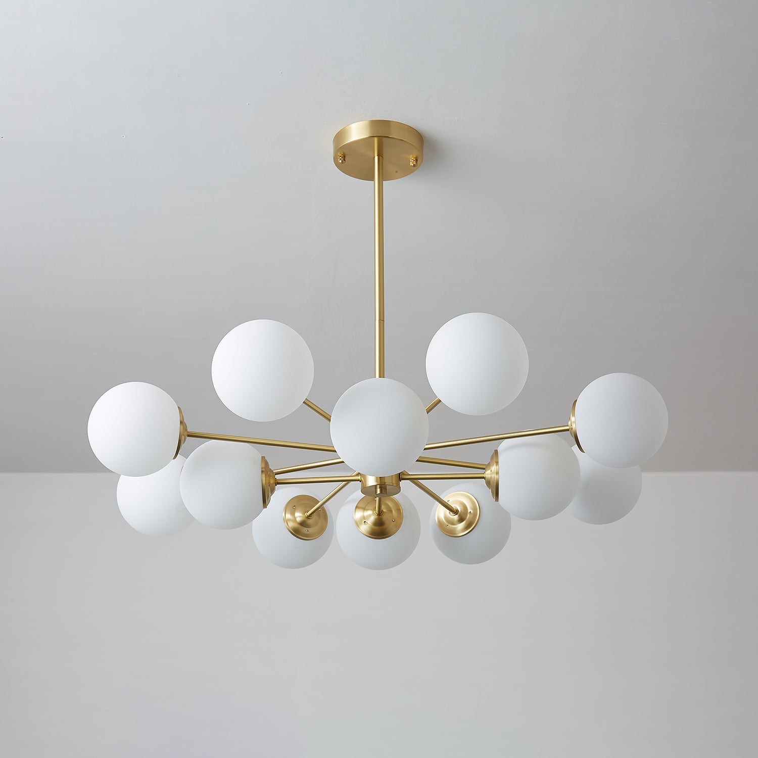 Lustra Kronleuchter Elysium Messing Matt Glas Kugeln-Letslighting