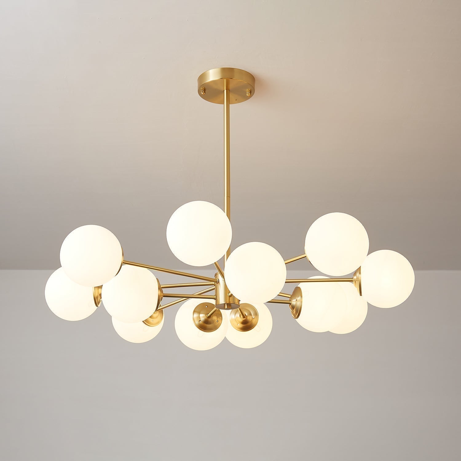 Lustra Kronleuchter Elysium Messing Matt Glas Kugeln-Letslighting