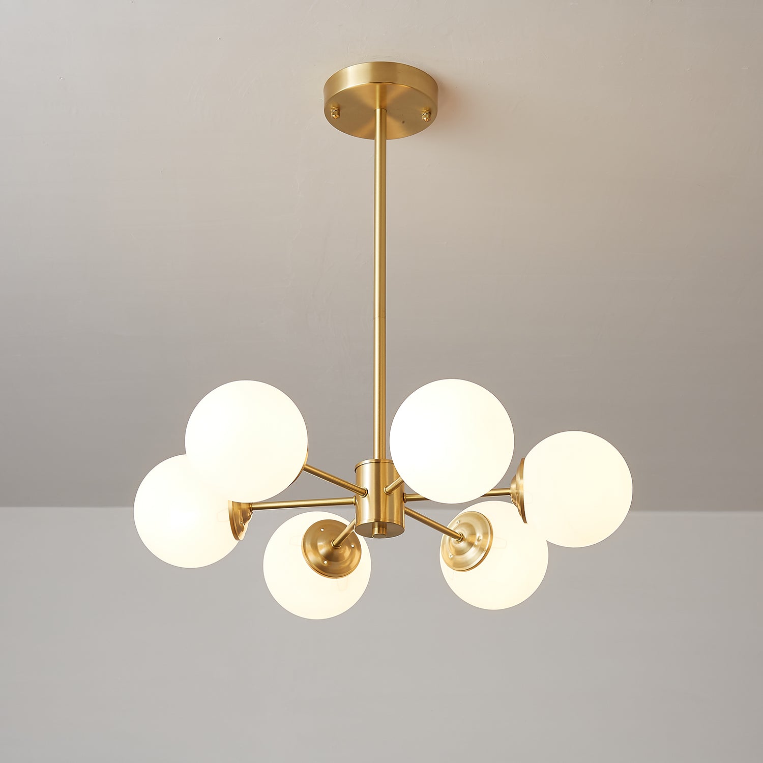 Lustra Kronleuchter Elysium Messing Matt Glas Kugeln-Letslighting