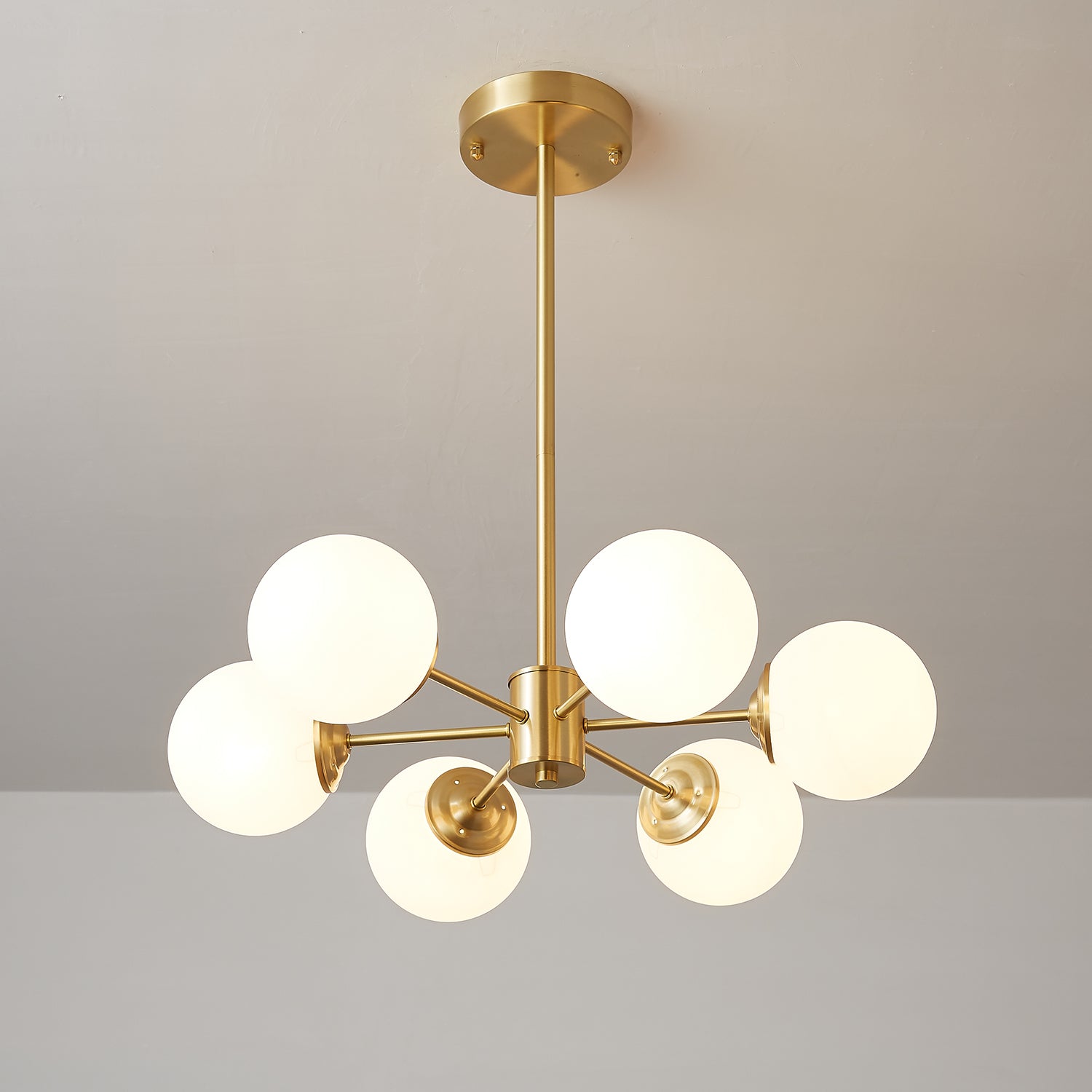 Lustra Kronleuchter Elysium Messing Matt Glas Kugeln-Letslighting