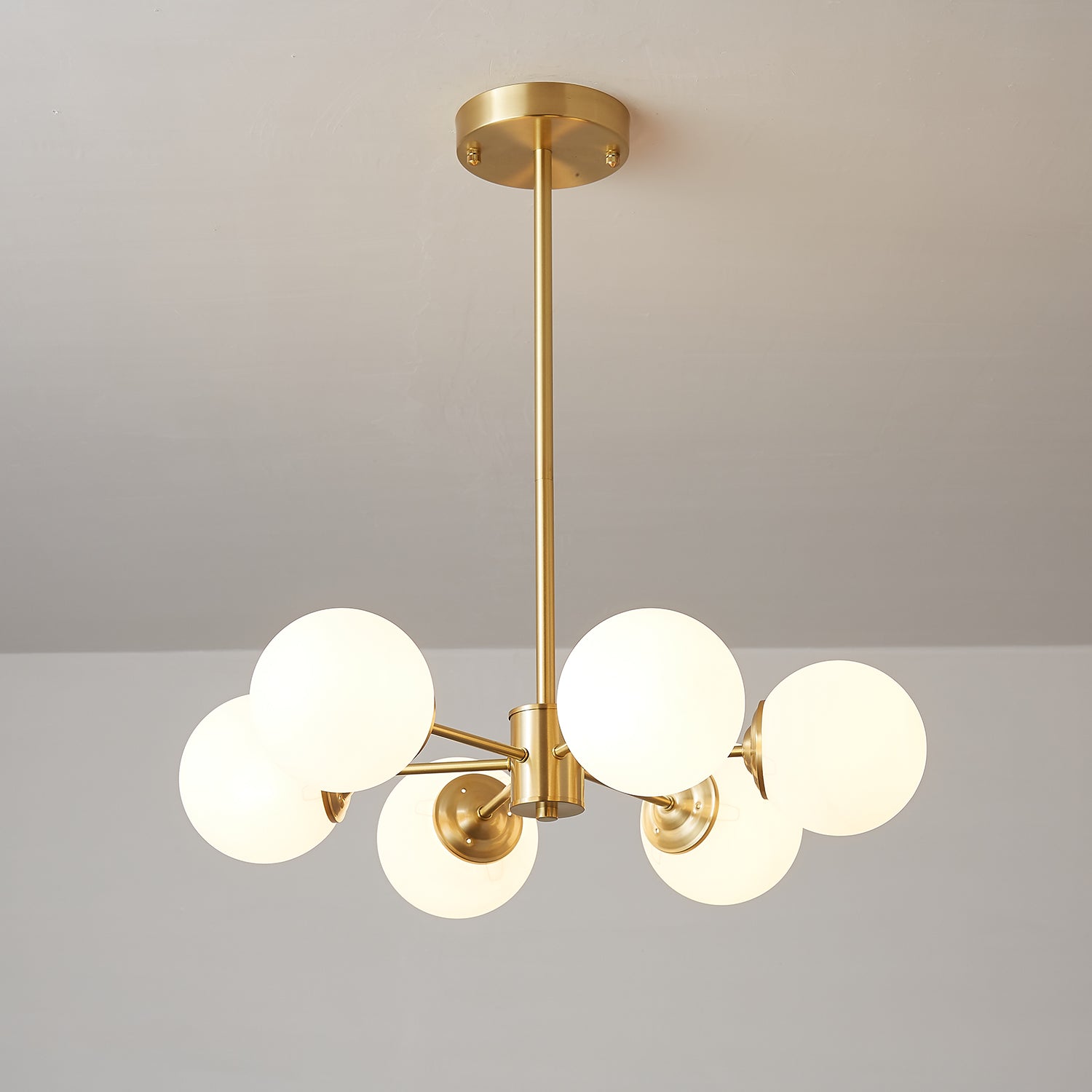 Lustra Kronleuchter Elysium Messing Matt Glas Kugeln-Letslighting