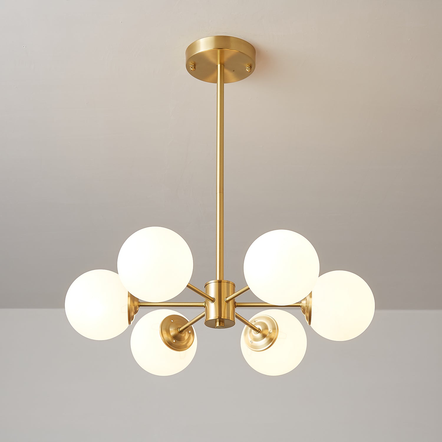 Lustra Kronleuchter Elysium Messing Matt Glas Kugeln-Letslighting