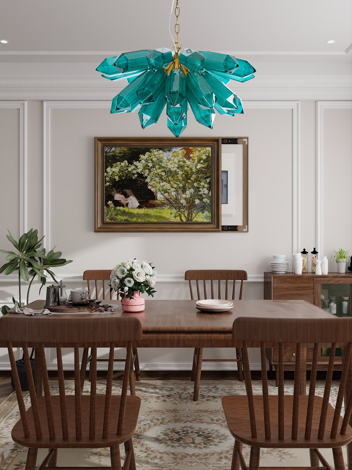 Aurora Chandelier Emerald Crystal Starburst Gold - Neutralighting