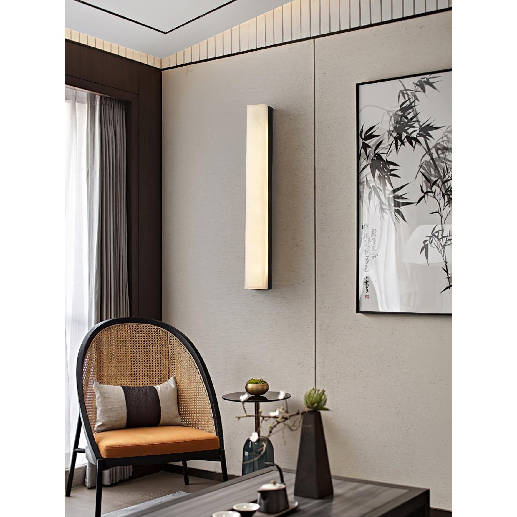 Quill Modern Minimalist Brass Alabaster Wall Lamp - Letslighting