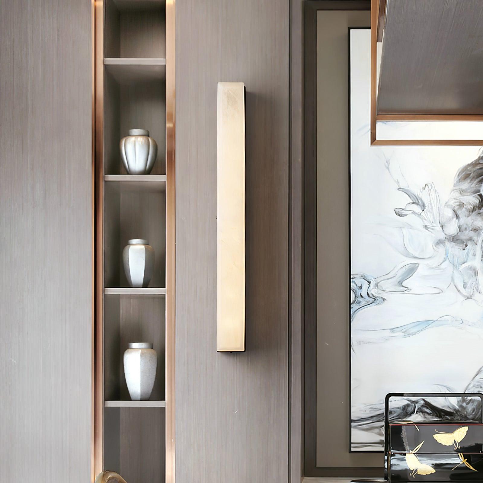 Isen Lineare Messing Alabaster Wandleuchte