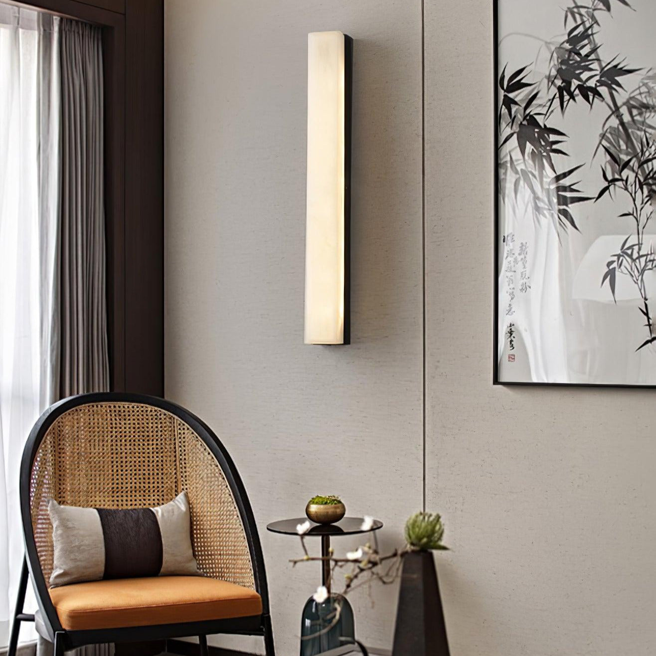 Isen Lineare Messing Alabaster Wandleuchte