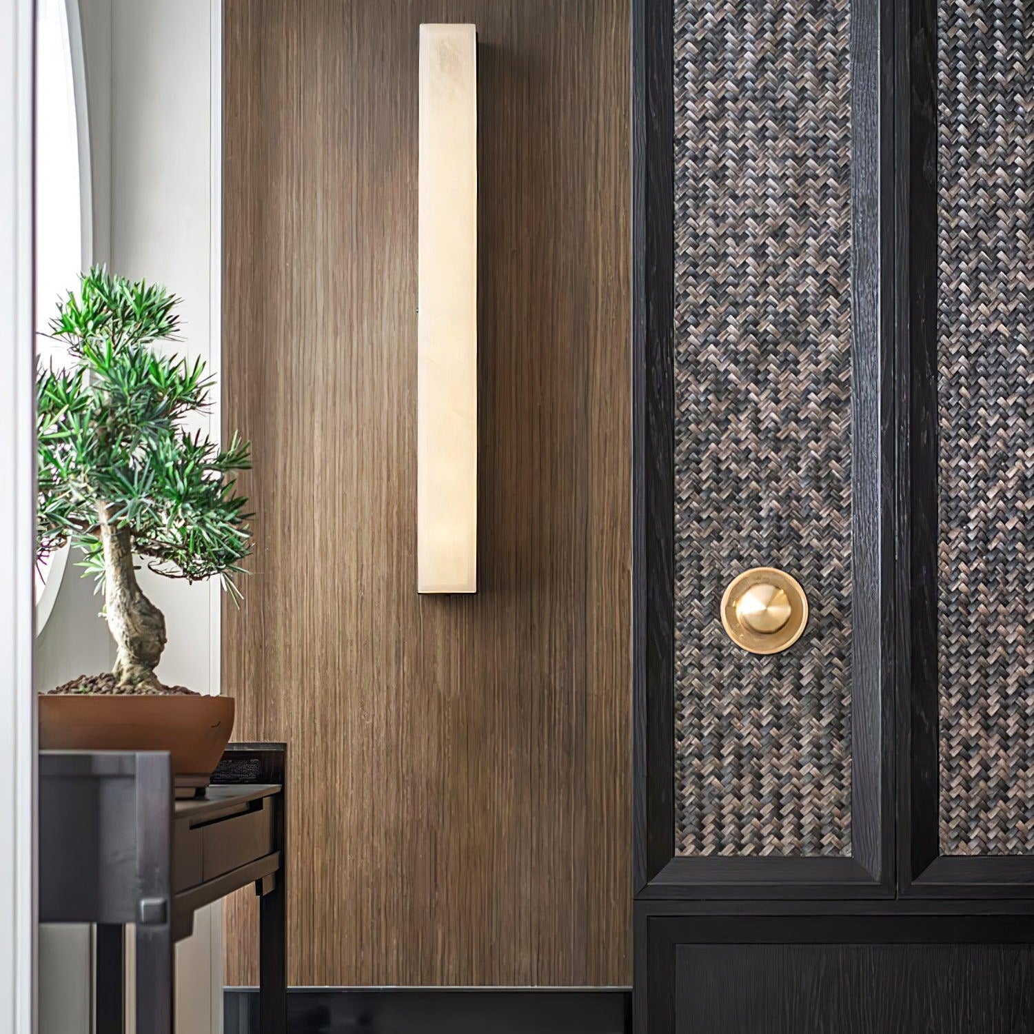 Isen Lineare Messing Alabaster Wandleuchte