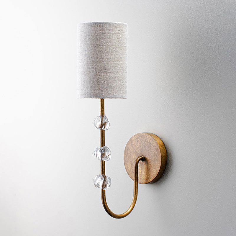 Rune Industrielle Vintage Wandleuchte aus Stoff mit Kristallen-Letslighting