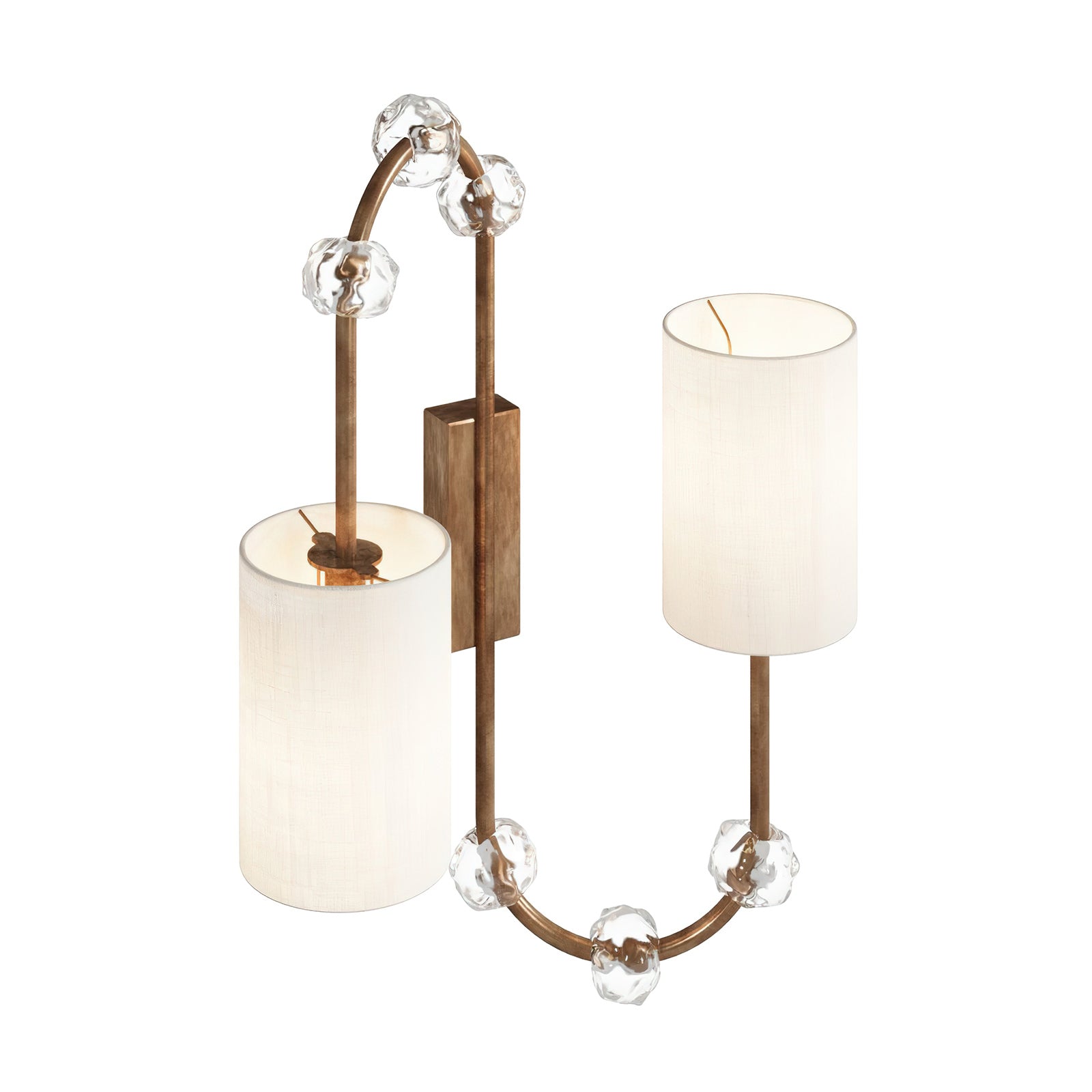 Rune Industrielle Vintage Wandleuchte aus Stoff mit Kristallen-Letslighting