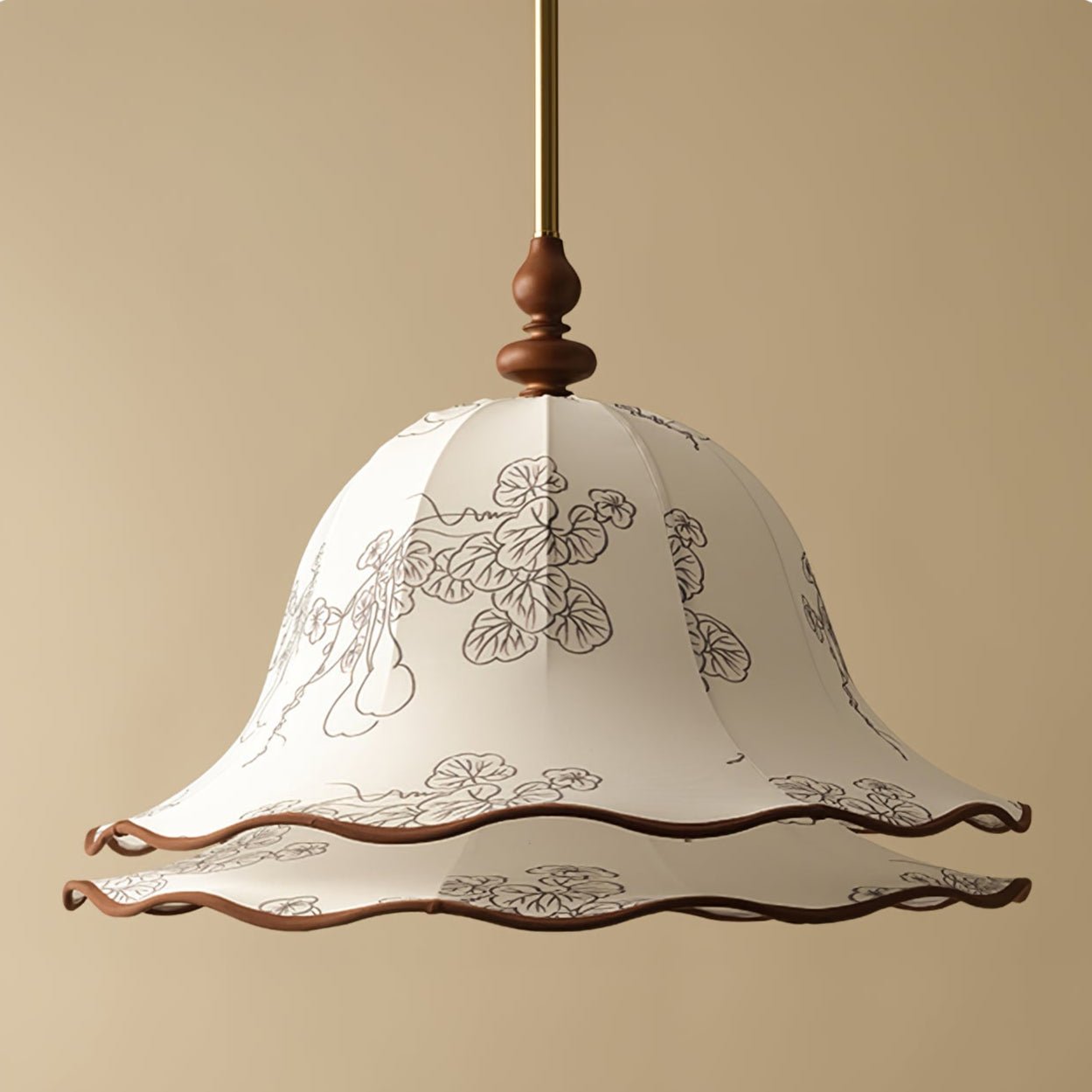 Ilsilis Traditionelle Eleganz Stoff Holz Pendelleuchte-Letslighting