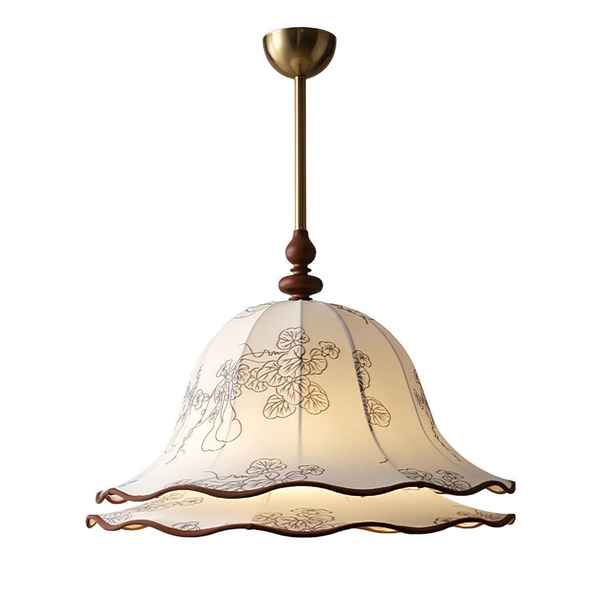 Ilsilis Traditionelle Eleganz Stoff Holz Pendelleuchte-Letslighting