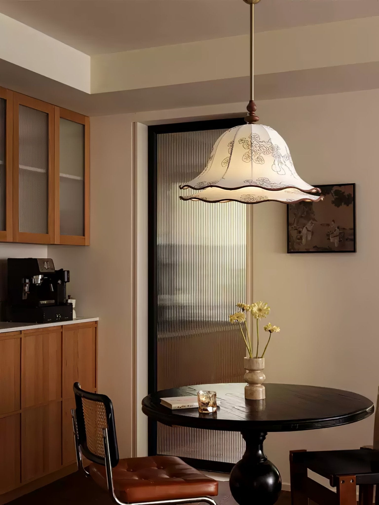 Ilsilis Traditionelle Eleganz Stoff Holz Pendelleuchte-Letslighting