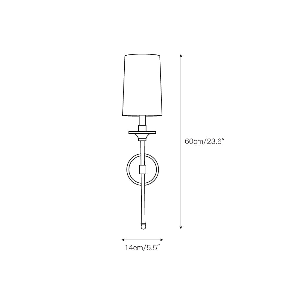 Esileth Messing Stoff Vintage Industrial Wandleuchte-Letslighting