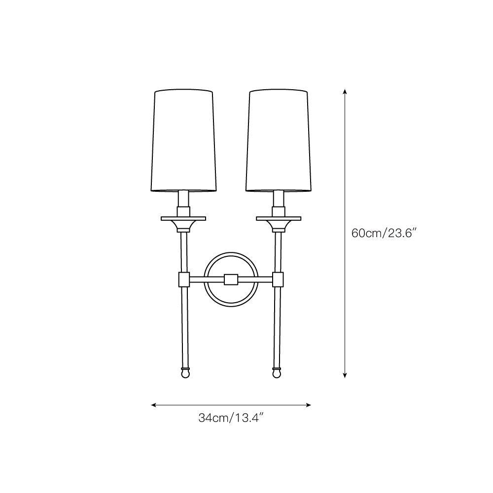Esileth Messing Stoff Vintage Industrial Wandleuchte-Letslighting
