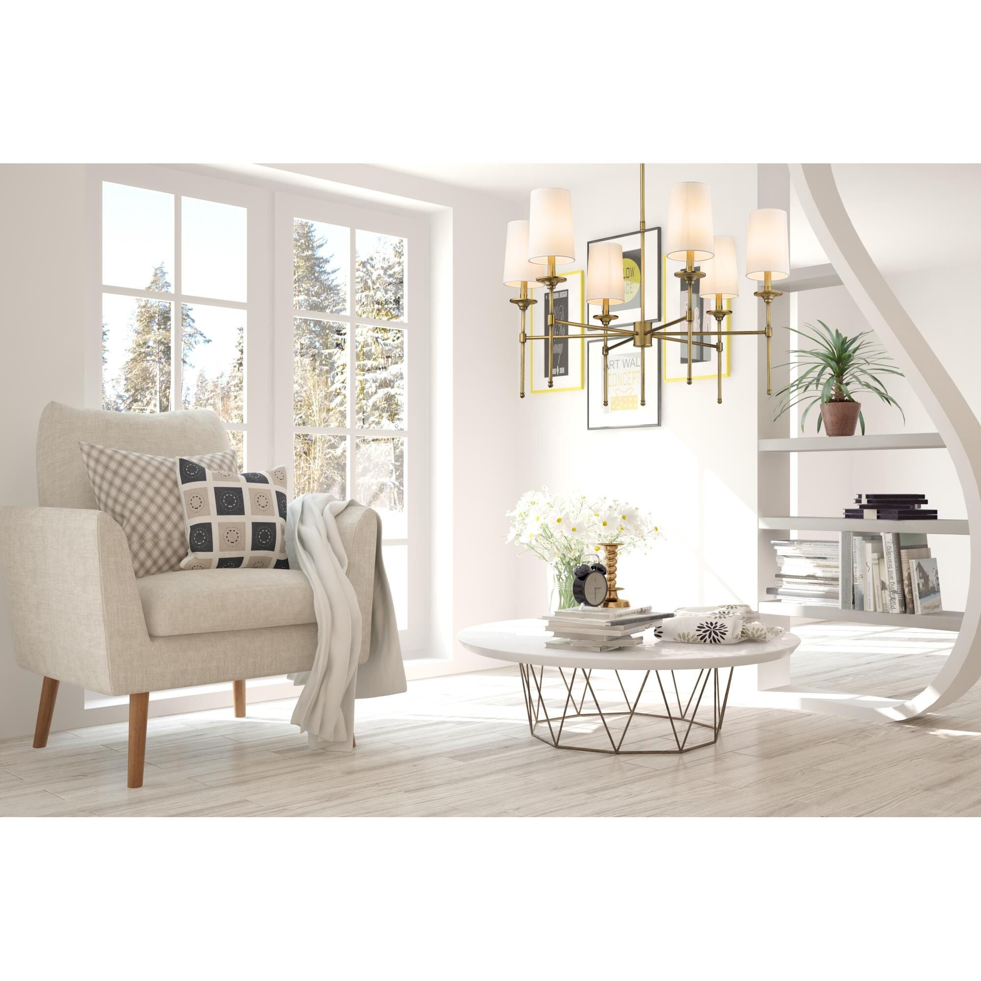Armiriel Vintage Industrieller Messing Stoff-Kronleuchter-Letslighting