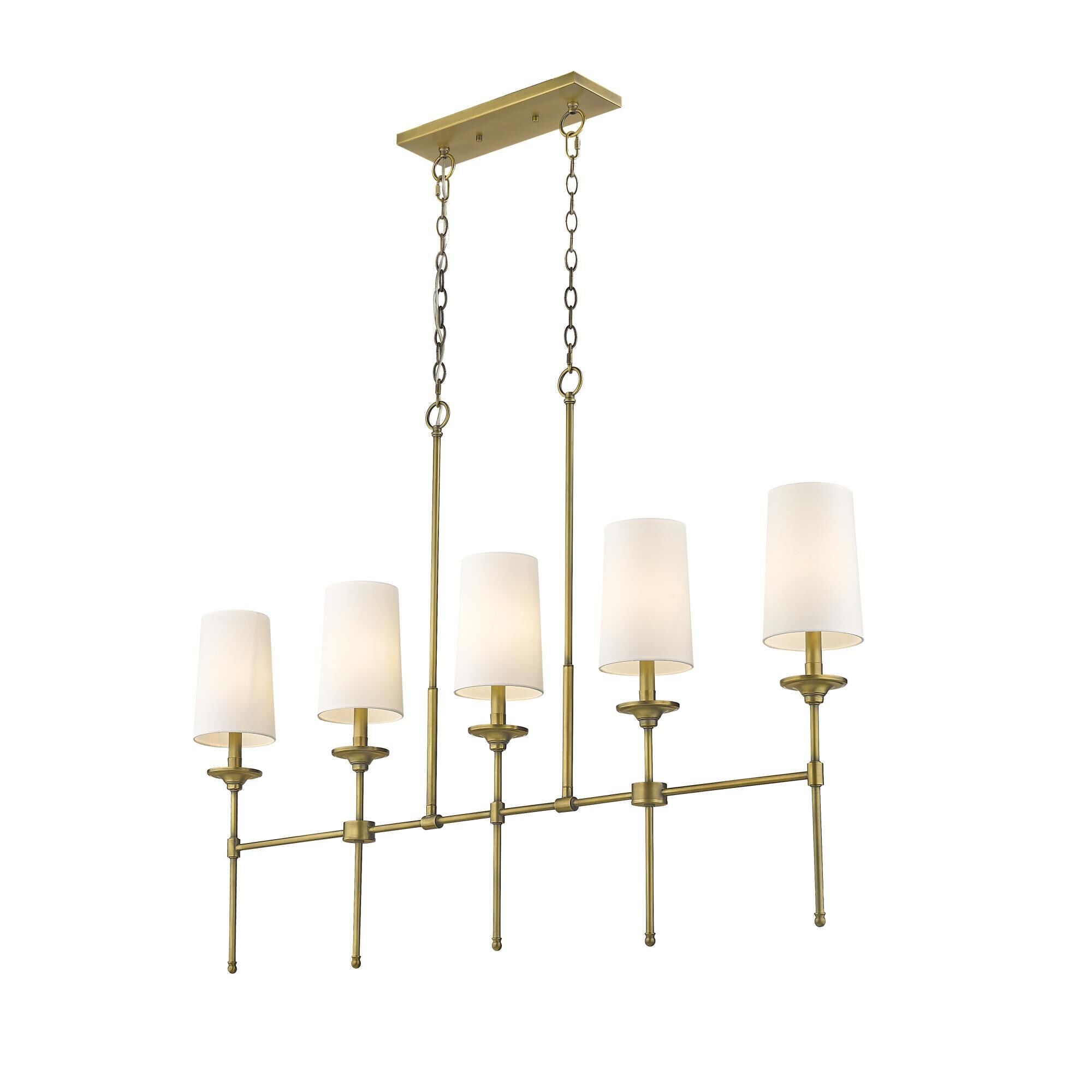 Verinyra Industrieller Vintage Kronleuchter aus Messing mit Stoffbezug-Letslighting