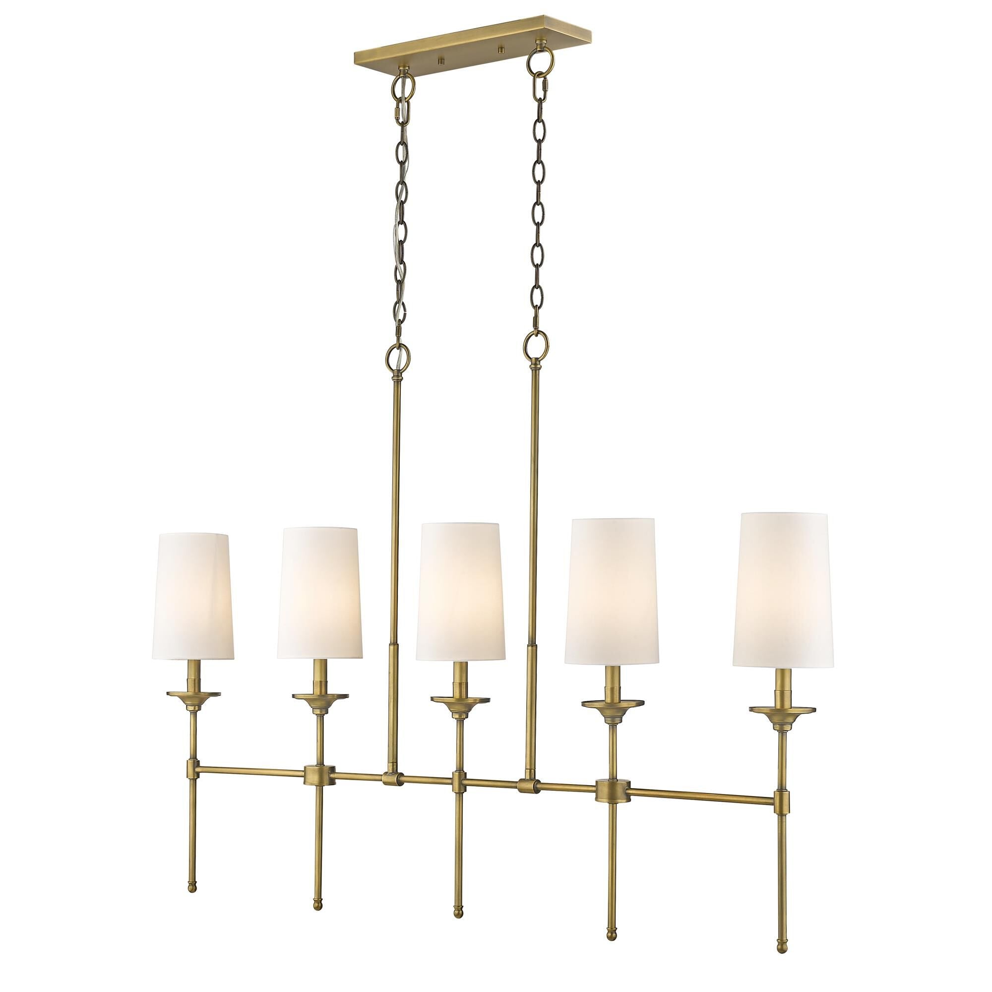 Verinyra Industrieller Vintage Kronleuchter aus Messing mit Stoffbezug-Letslighting