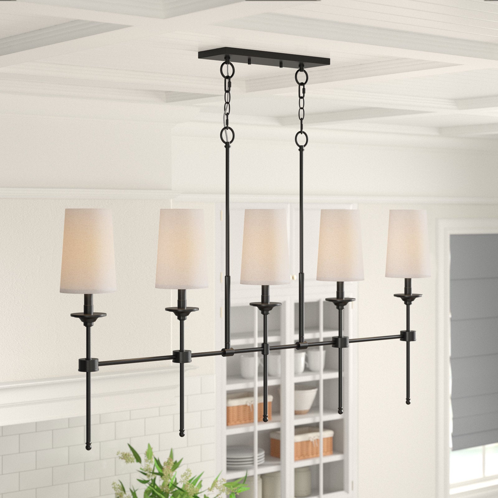 Verinyra Industrieller Vintage Kronleuchter aus Messing mit Stoffbezug-Letslighting