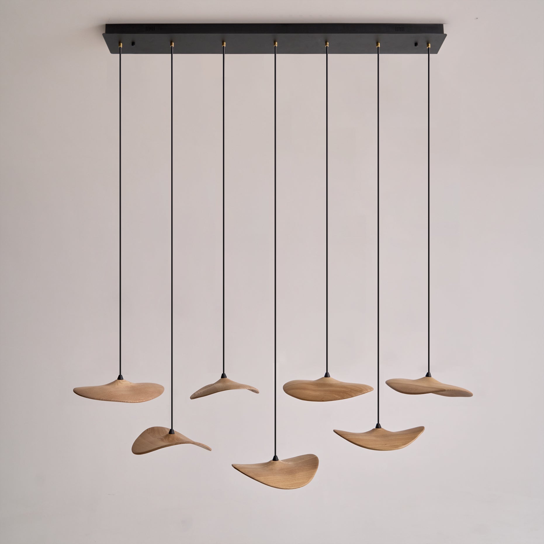 Abbott Modern Minimalist Empty Leaf Metal Wood Chandelier - Blowlighting