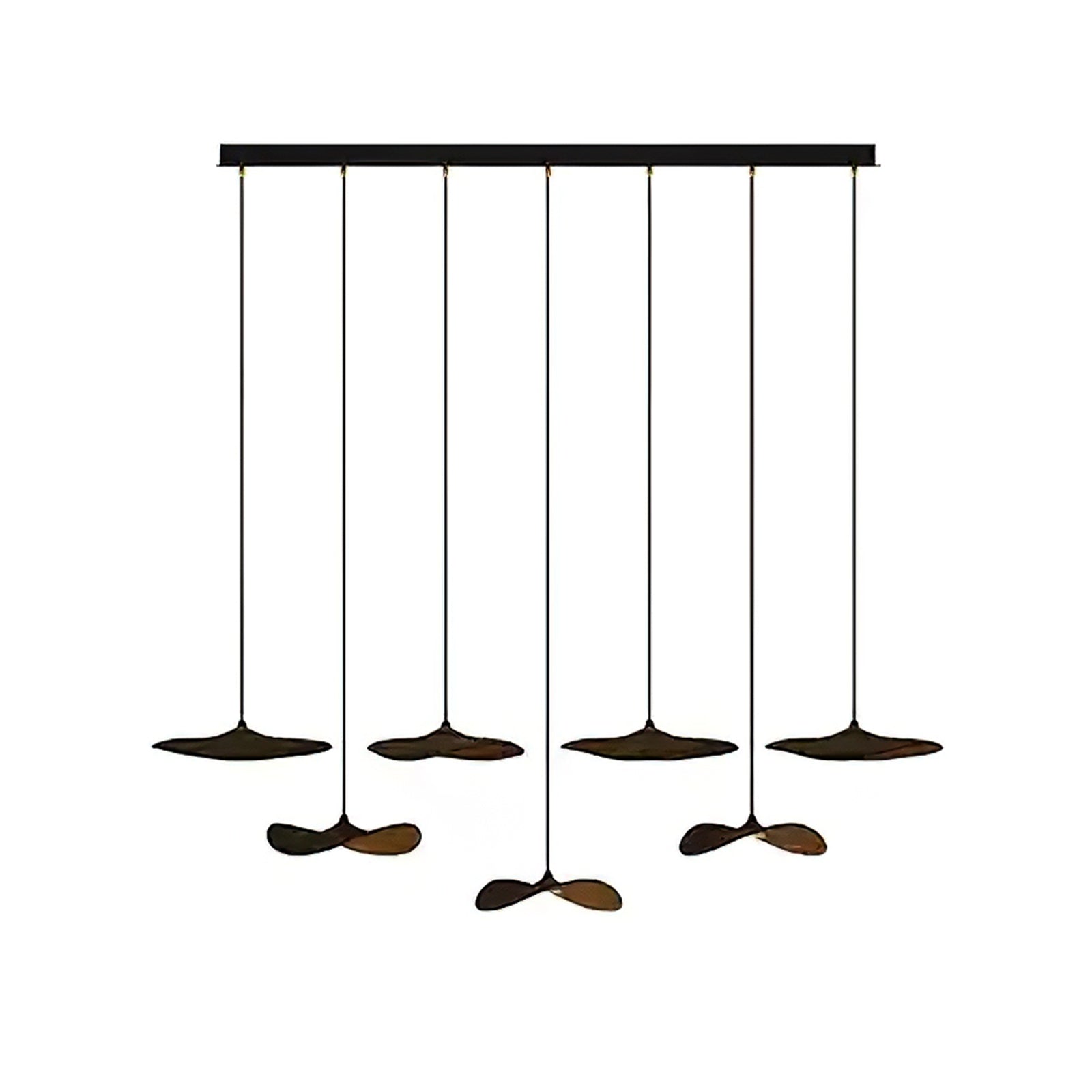 Abbott Modern Minimalist Empty Leaf Metal Wood Chandelier - Blowlighting