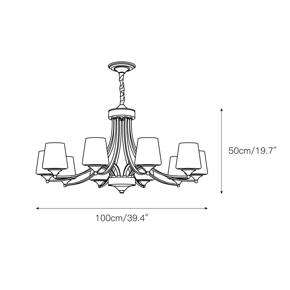 Ulrinara Postmodern Luxus Messing Glas Kronleuchter-Letslighting