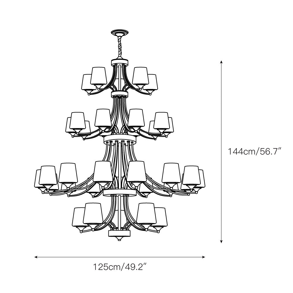 Ulrinara Postmodern Luxus Messing Glas Kronleuchter-Letslighting