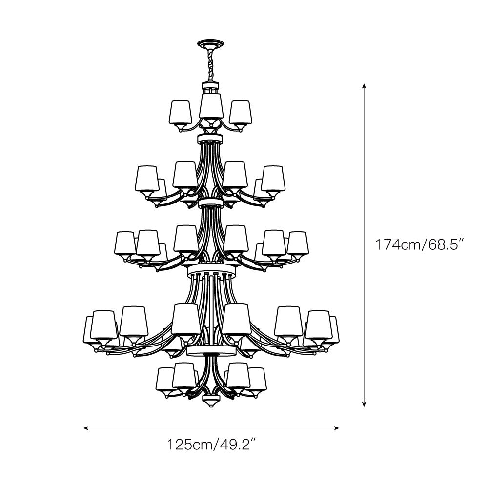Ulrinara Postmodern Luxus Messing Glas Kronleuchter-Letslighting