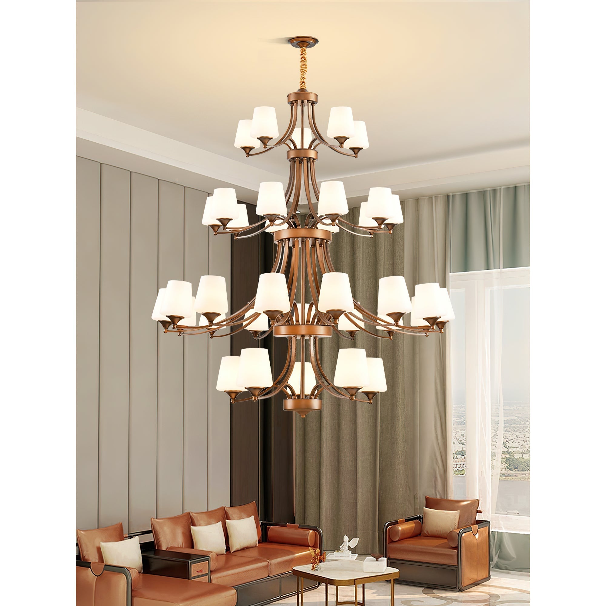 Ulrinara Postmodern Luxus Messing Glas Kronleuchter-Letslighting