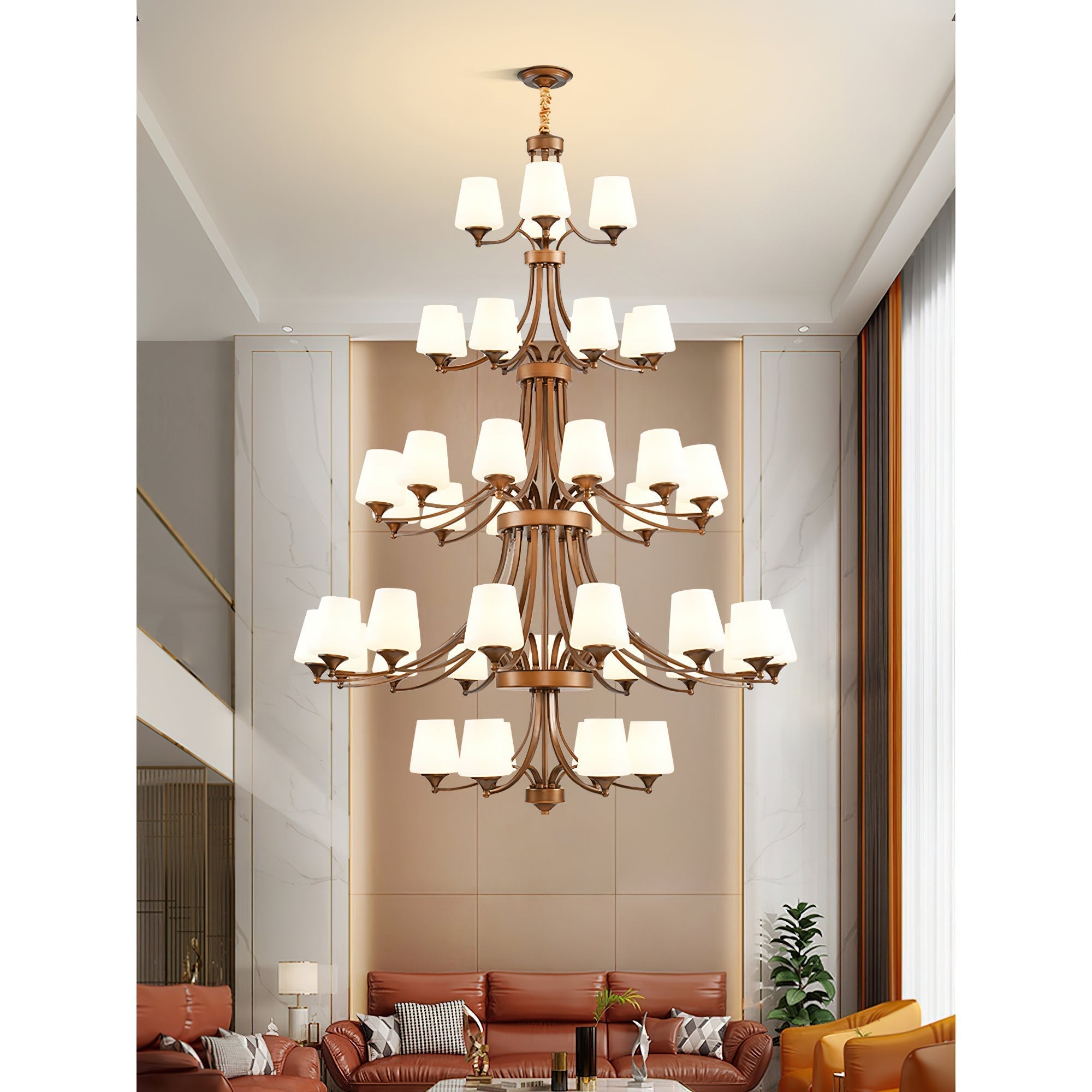 Ulrinara Postmodern Luxus Messing Glas Kronleuchter-Letslighting