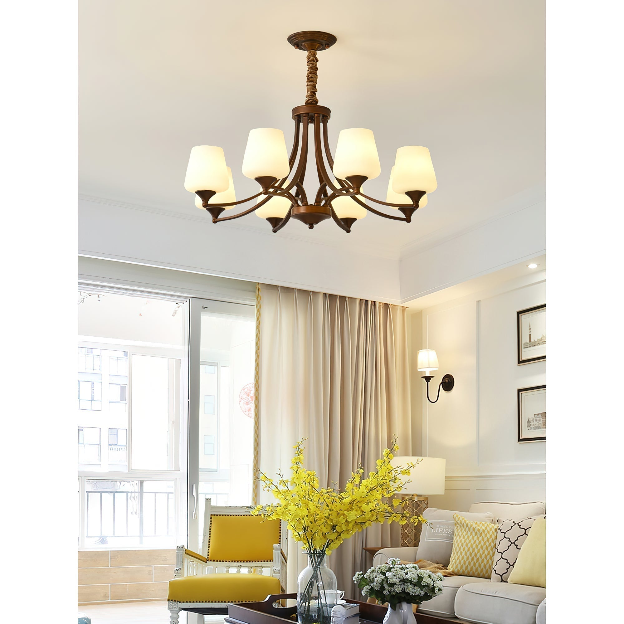 Ulrinara Postmodern Luxus Messing Glas Kronleuchter-Letslighting