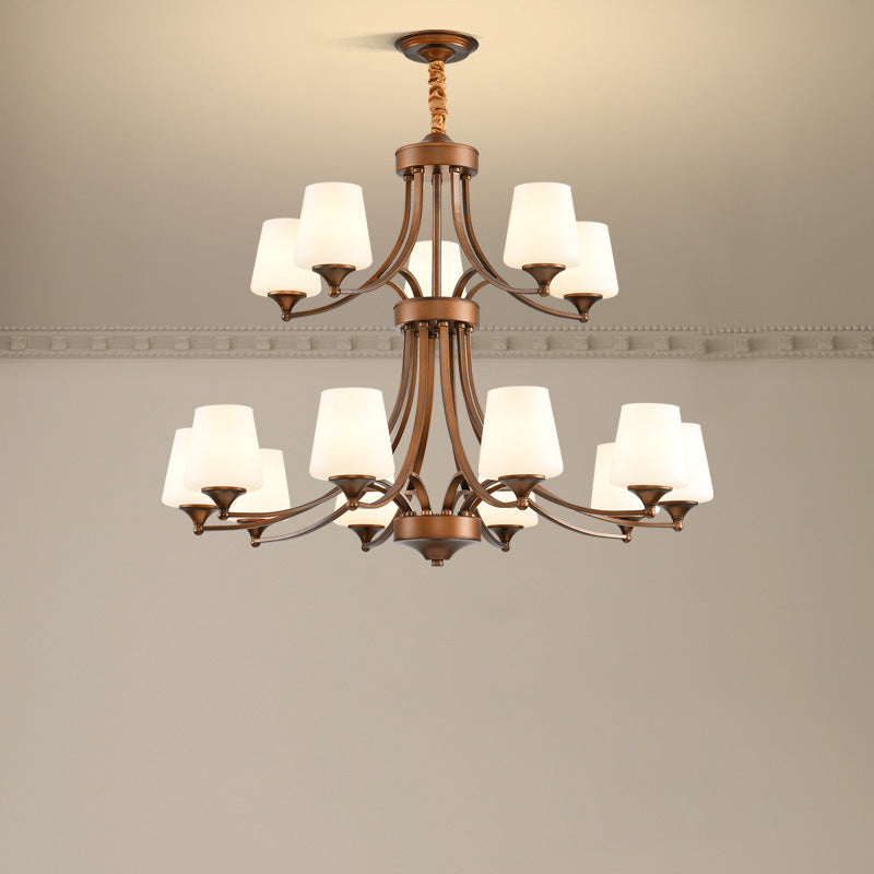 Ulrinara Postmodern Luxus Messing Glas Kronleuchter-Letslighting
