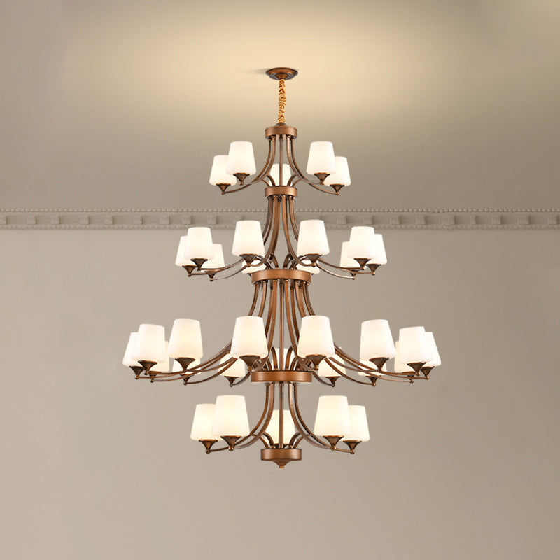 Ulrinara Postmodern Luxus Messing Glas Kronleuchter-Letslighting