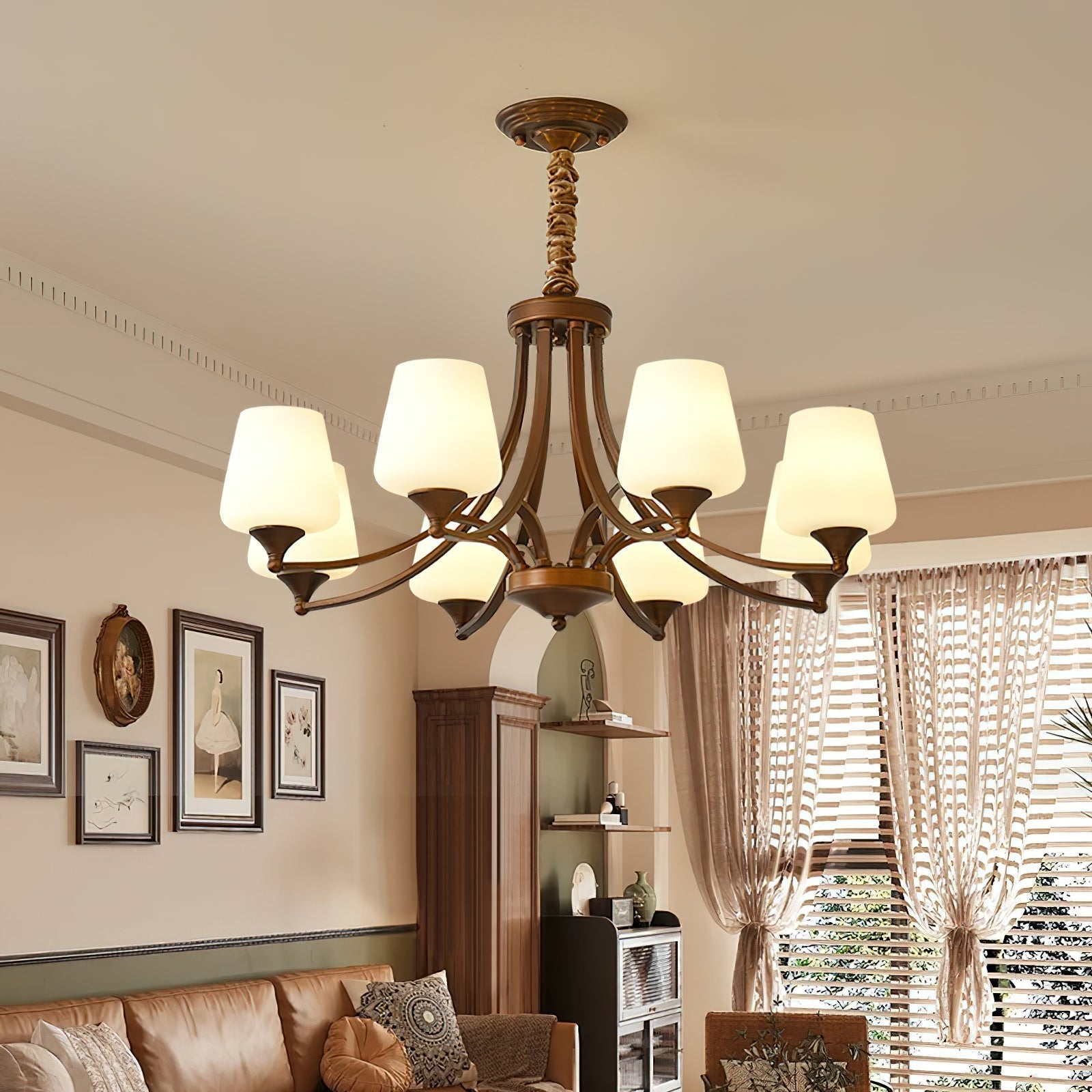 Ulrinara Postmodern Luxus Messing Glas Kronleuchter-Letslighting