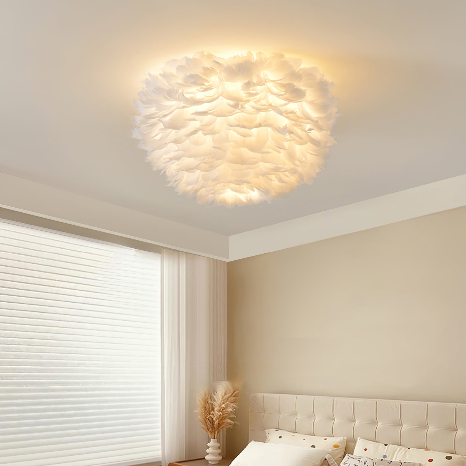 Zalore Premium Nordisch Kunst Gefiedert Deckenleuchte-Letslighting