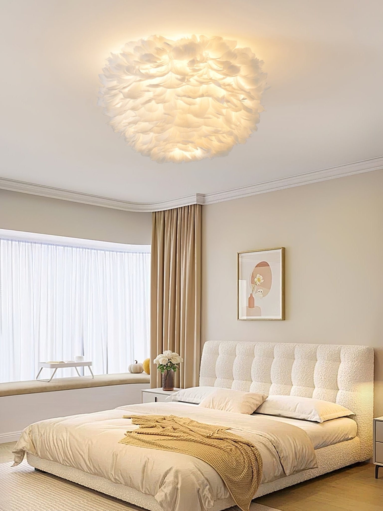 Zalore Premium Nordisch Kunst Gefiedert Deckenleuchte-Letslighting