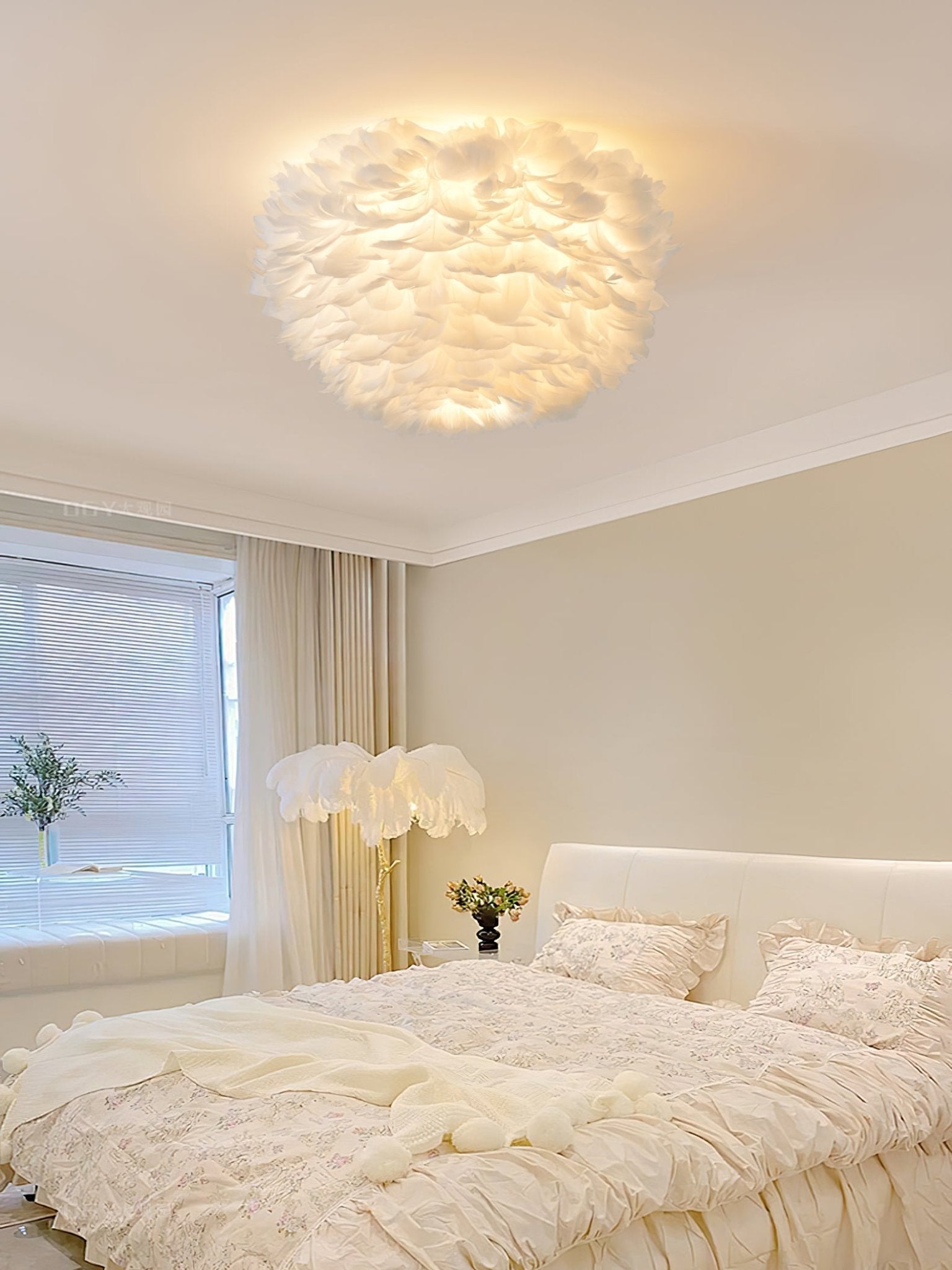 Zalore Premium Nordisch Kunst Gefiedert Deckenleuchte-Letslighting