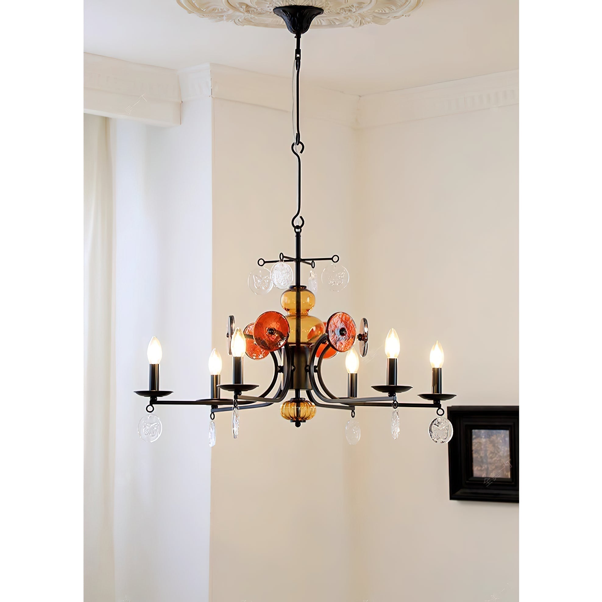 Anorion Industrieller Vintage-Luxus-Glas-Kronleuchter-Letslighting