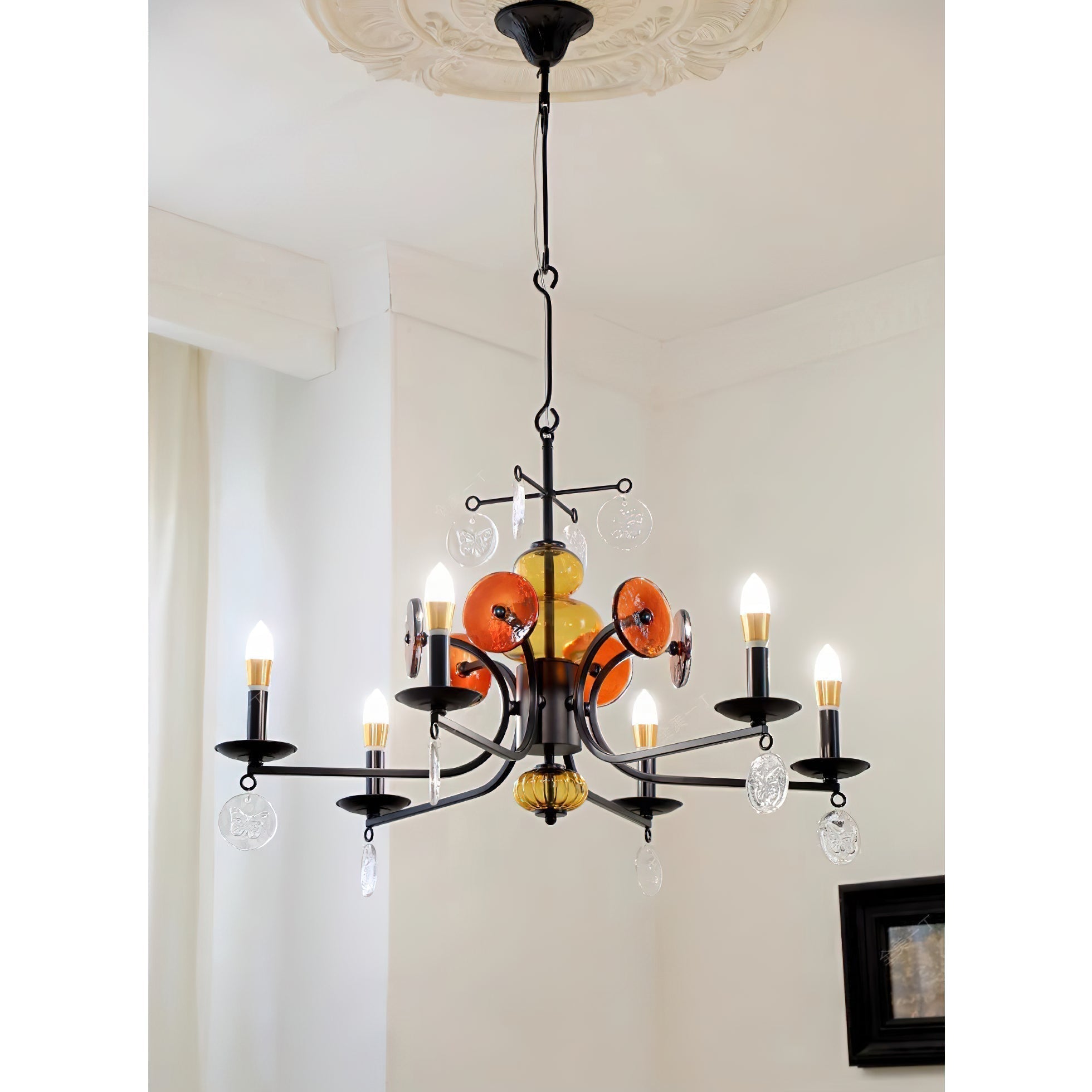 Anorion Industrieller Vintage-Luxus-Glas-Kronleuchter-Letslighting
