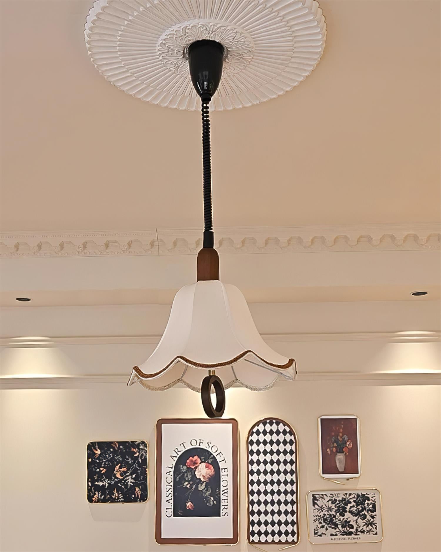 Eurvaryra Klassische Eleganz Stoff Holz Pendelleuchte-Letslighting